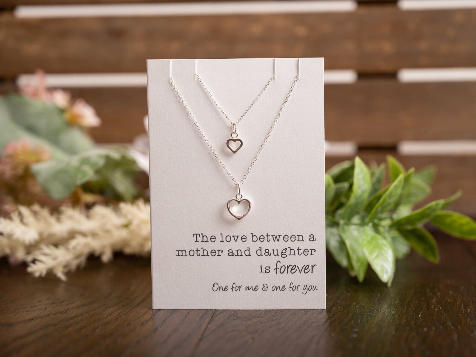 One For Me & One For You - Two Stunning Simplistic Sterling Silver Necklaces - Heart Jewellery Gift - Thoughtful