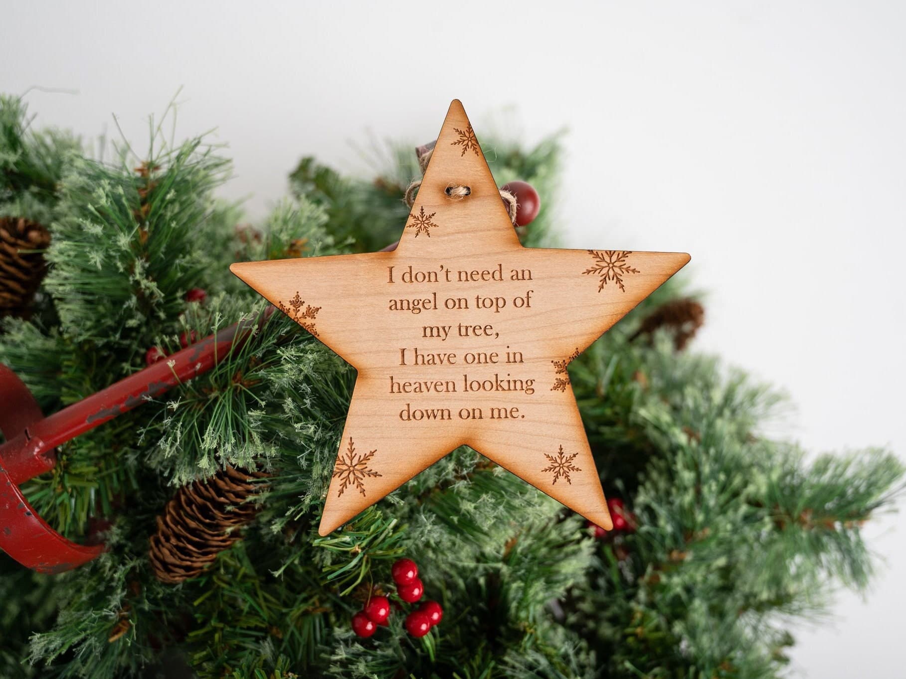 Angel Star Tree Topper - Xmas Tree Topper - Alternative Angel - Extra Special - Thoughtful Addition - Wooden Long Lasting - Angel In Heaven