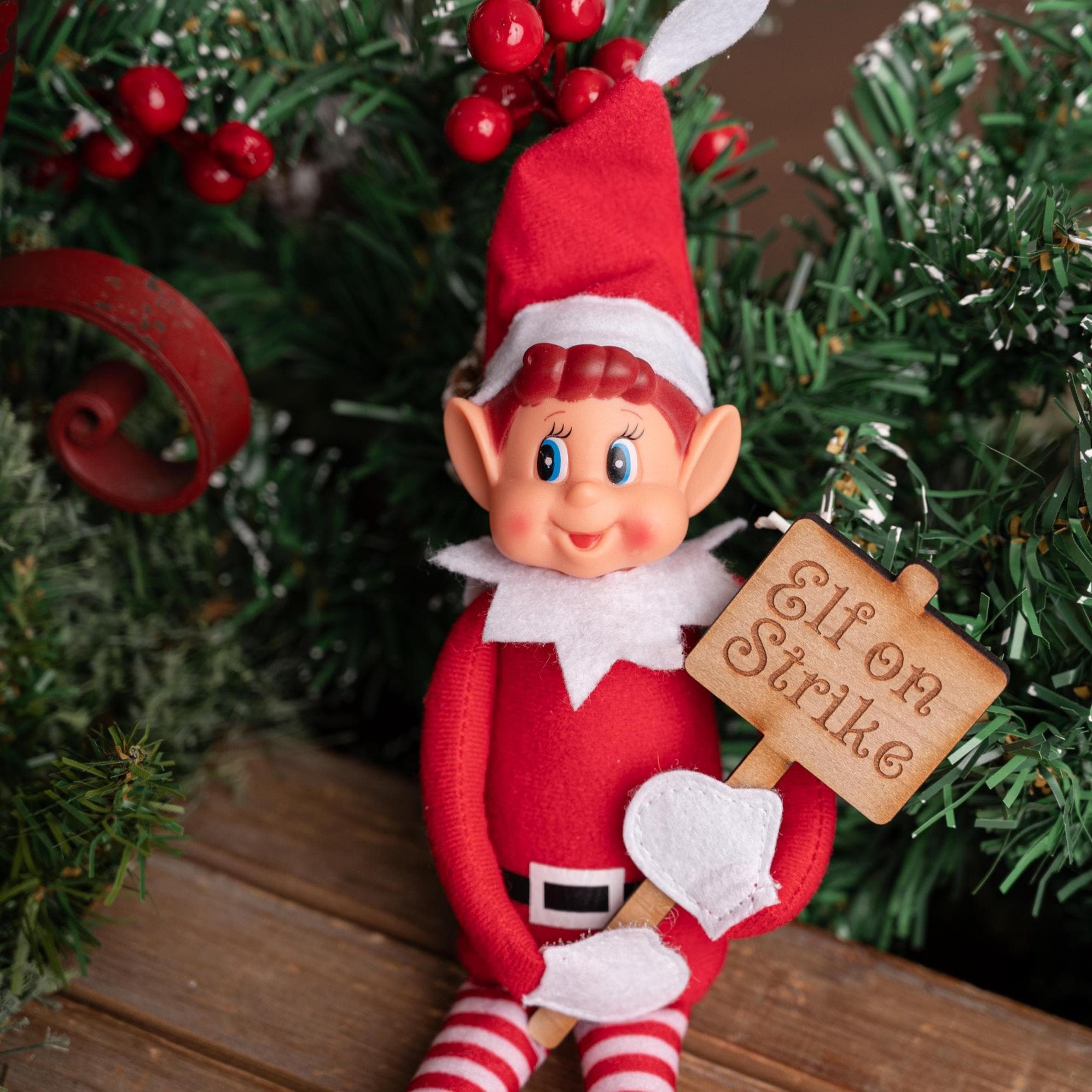Elf on Strike Wooden Sign - Elf Props - Christmas Elf - Elf On The - Elf Extras - Xmas Magic - Christmas Magic - Helpful Extra - image 4