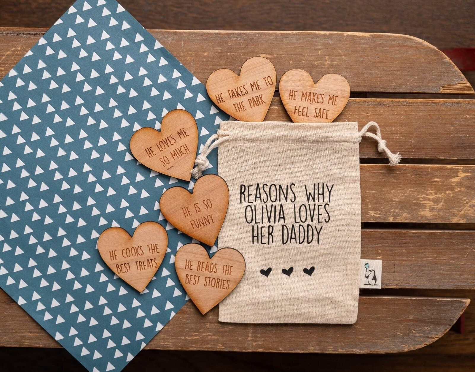 Reasons Why Keepsake Pouch- Father's Day Gift - Gift For Dad - Grandparent Present - Thoughtful and Personalised - Cute - Heartfelt Reminder