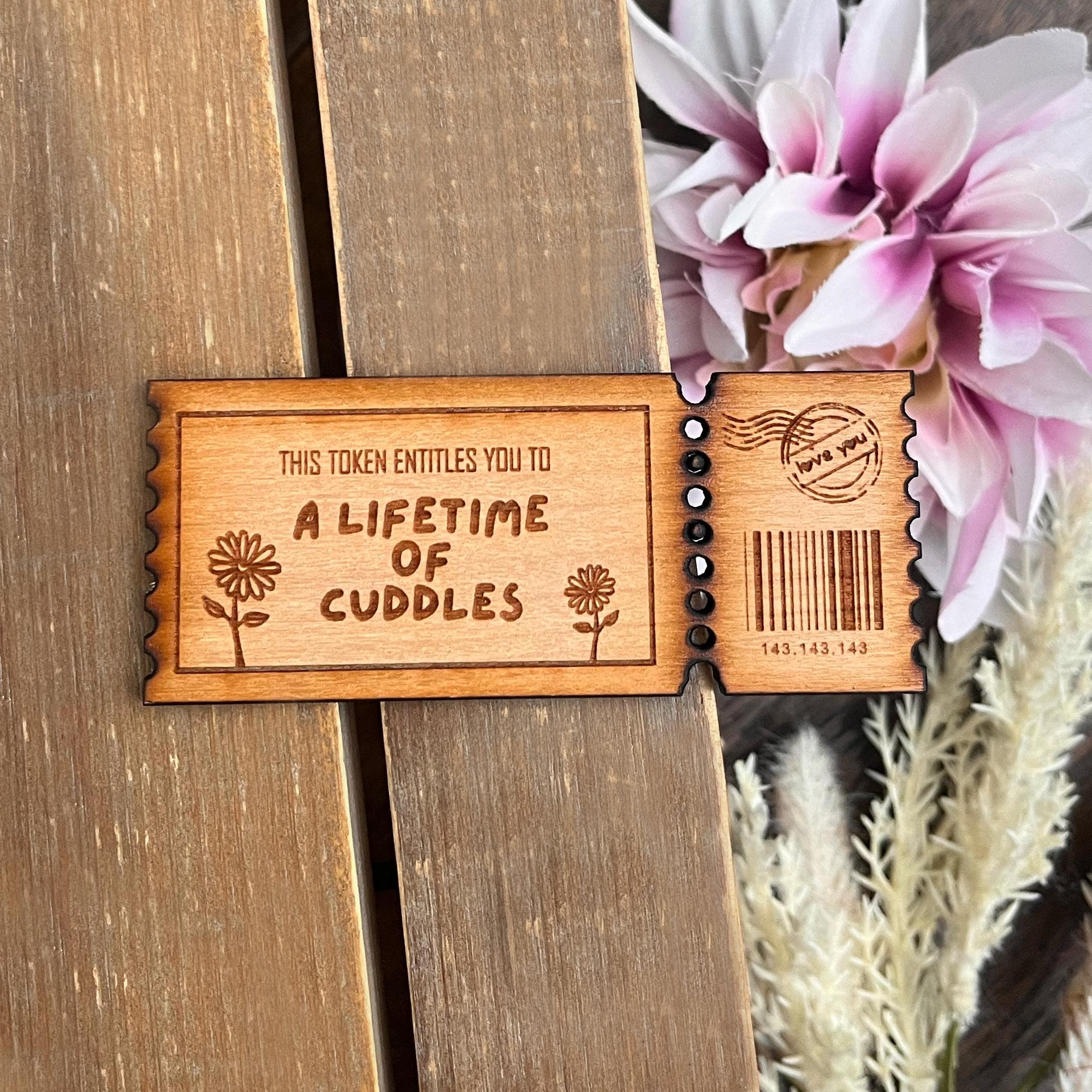 Lifetime of Cuddles Wooden Token for Mother's Day - Thoughtful Gift - Unique Gift for Mum or Anyone - Extra Special Touch - Keepsake - - image 3