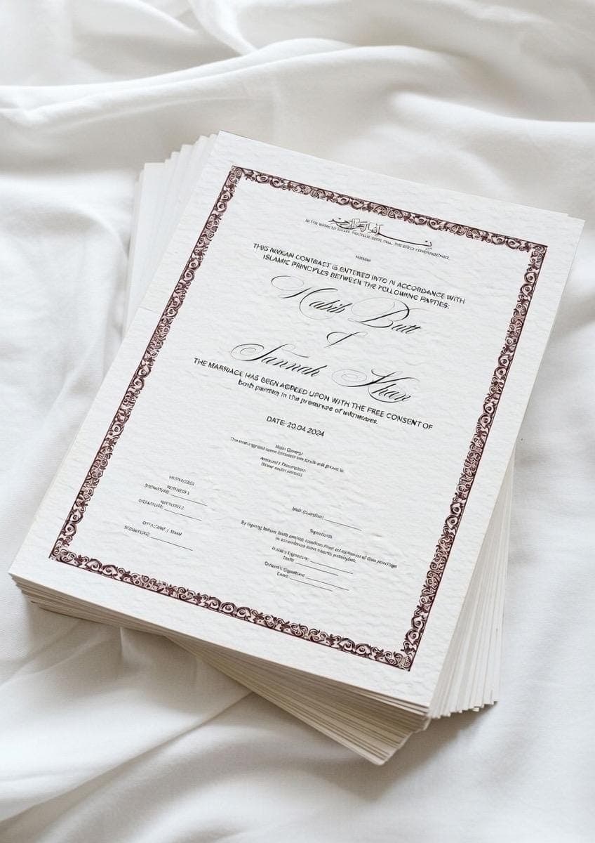 Editable Nikkah Contract Template | Islamic Marriage Agreement | Canva