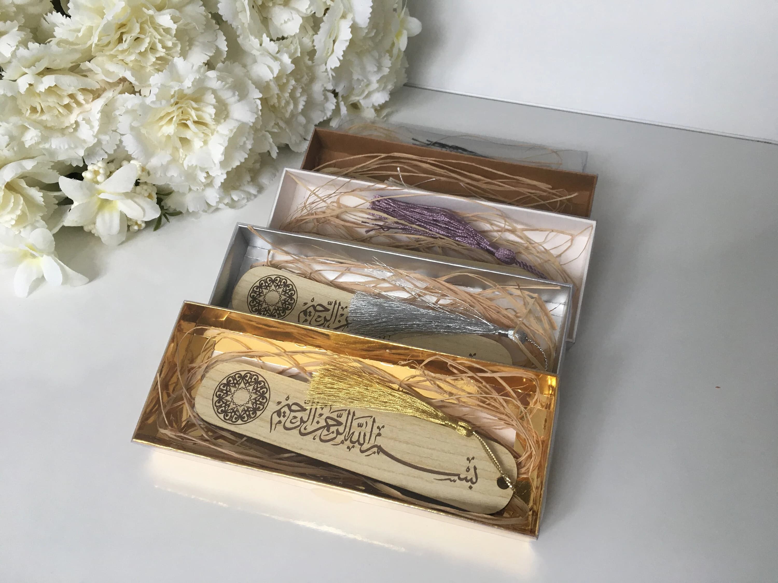 Islamic Wooden Bookmark: Basmala Iqra Arabic Calligraphy, Ramadan Gift