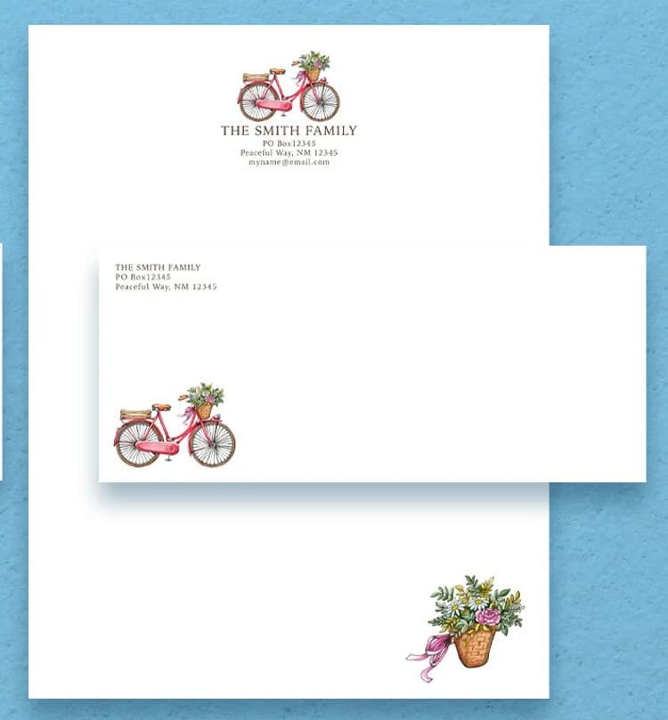 INSTANT Download - JW Vintage Bicycle Collection Letter Writing Stationery Sets with Envelopes - image 3