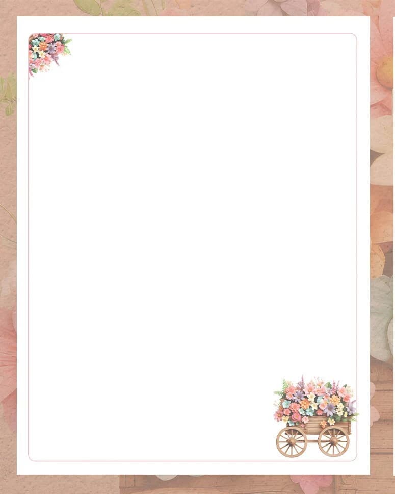 Cart of Flowers - JW Instant Download Stationery - image 3