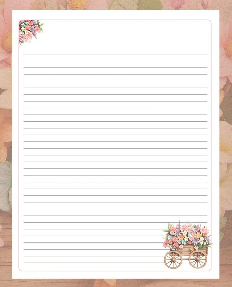 Cart of Flowers - JW Instant Download Stationery - image 4