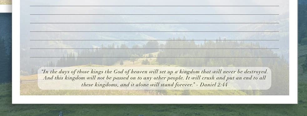 Kingdom Theme 1 Daniel 2:44 (with and without scripture - 5 pieces total) JW Downloadable Stationery - image 3