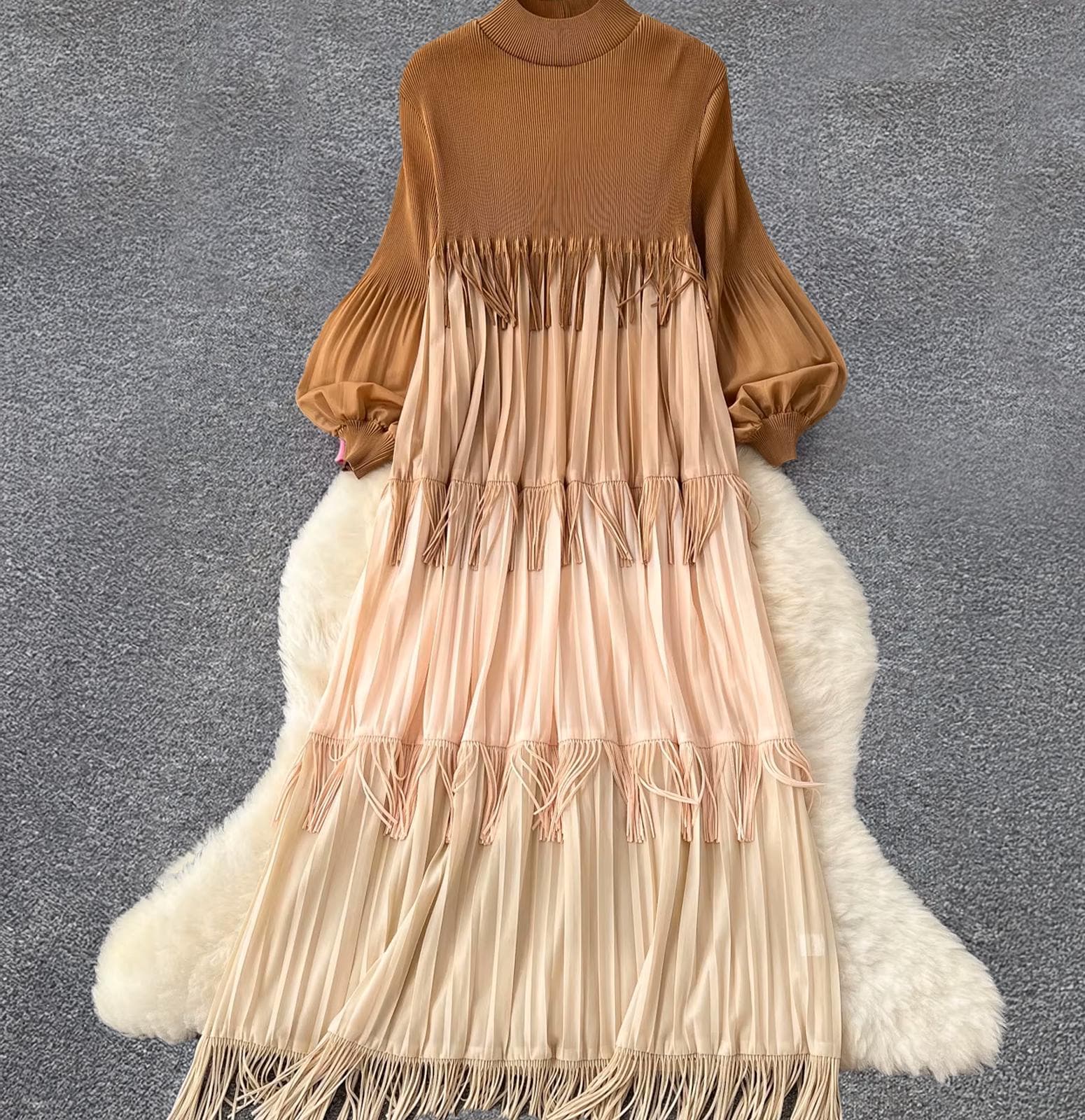 Gradient Tassel Tiered Dress - image 2