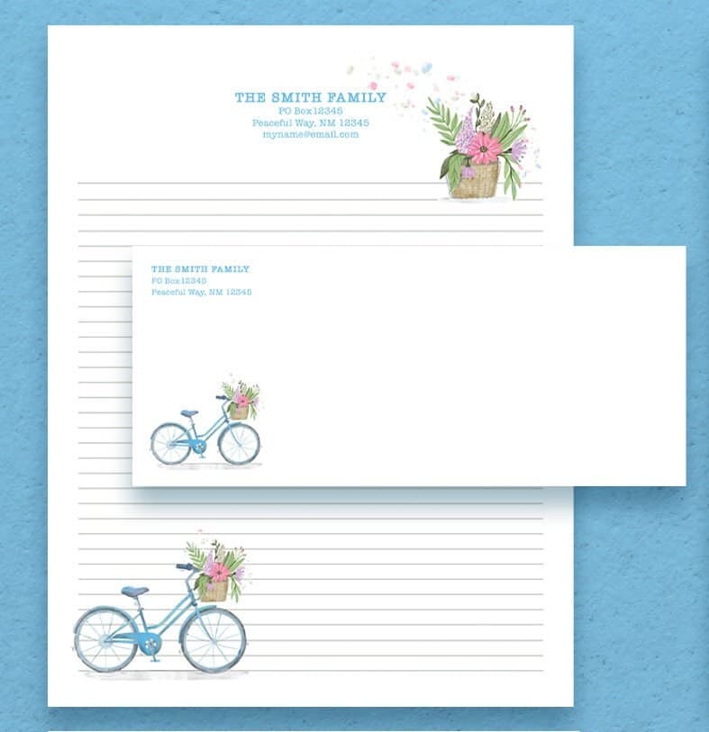 INSTANT Download - JW Vintage Bicycle Collection Letter Writing Stationery Sets with Envelopes - image 2