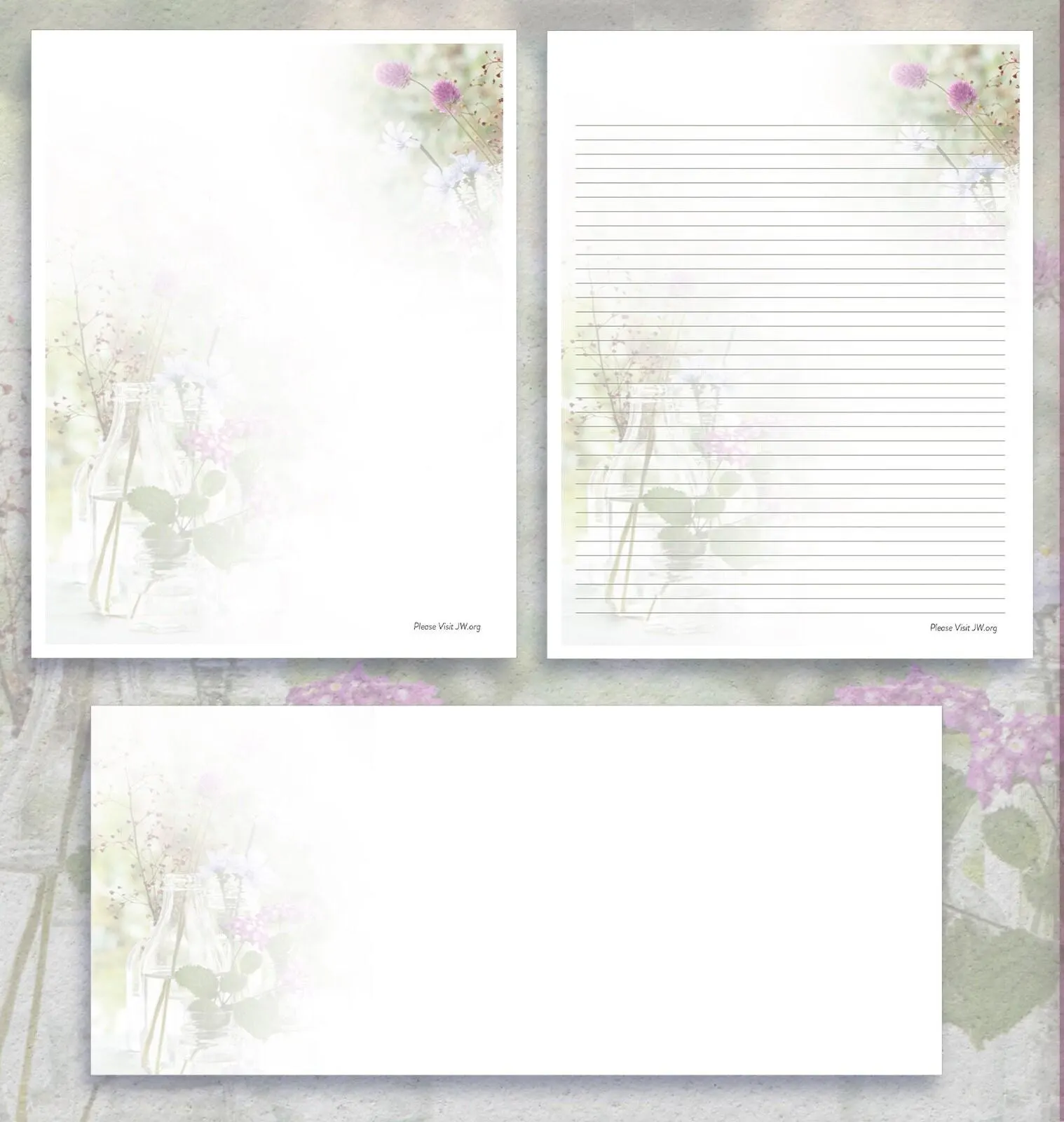 Downloadable JW 2024 Spring Flowers 1 Stationery