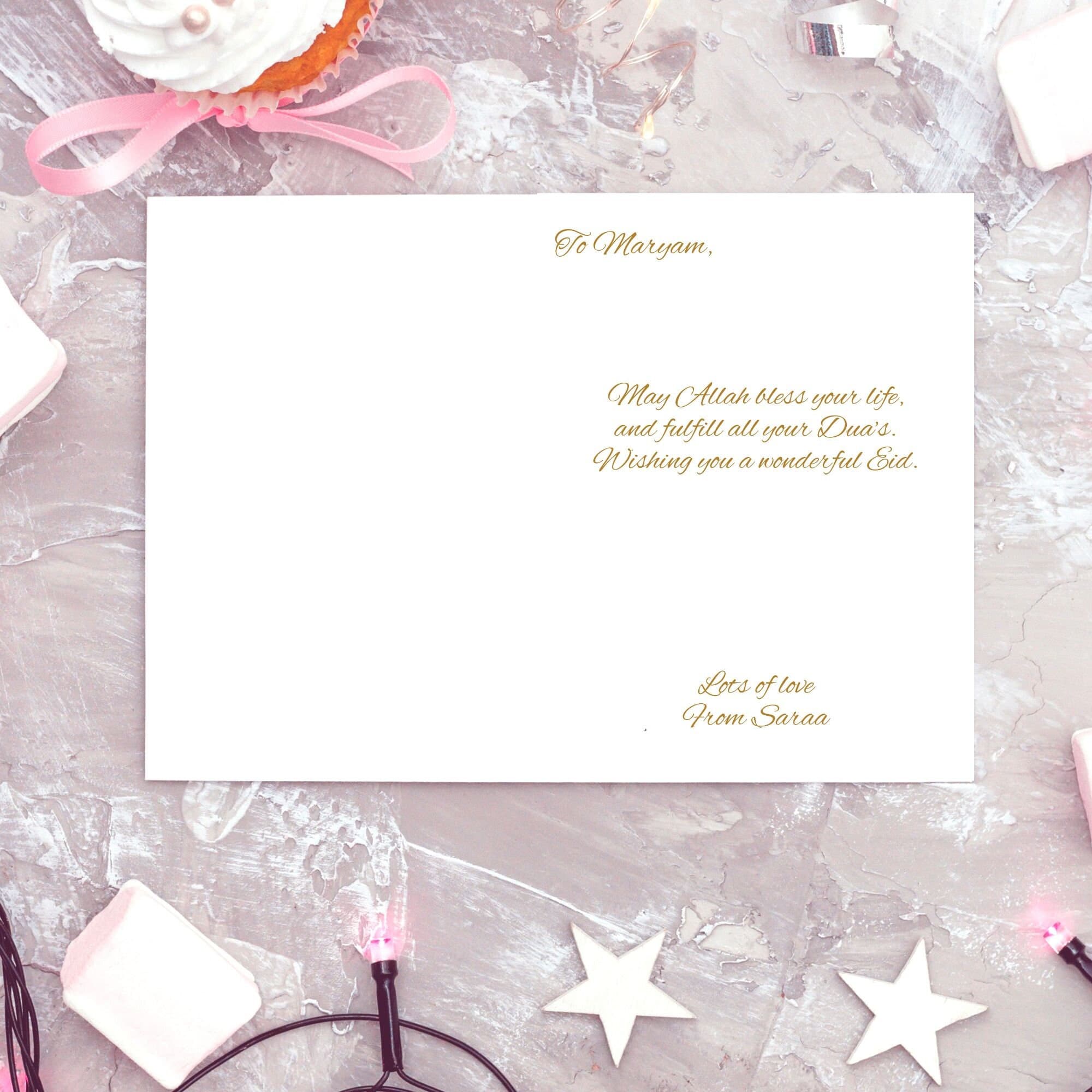 Eid Mubarak Cards, Personalised name Eid cards, Eid Mubarak Card, Eid greeting cards - image 5