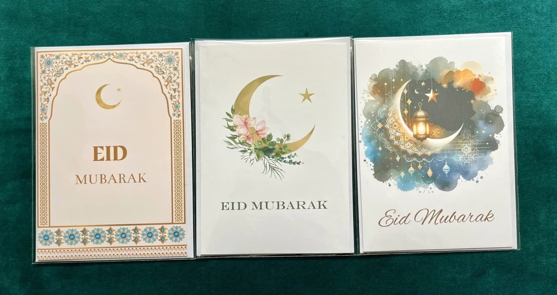 Eid Mubarak Cards, Greeting Cards, Pack of 3, Special offer