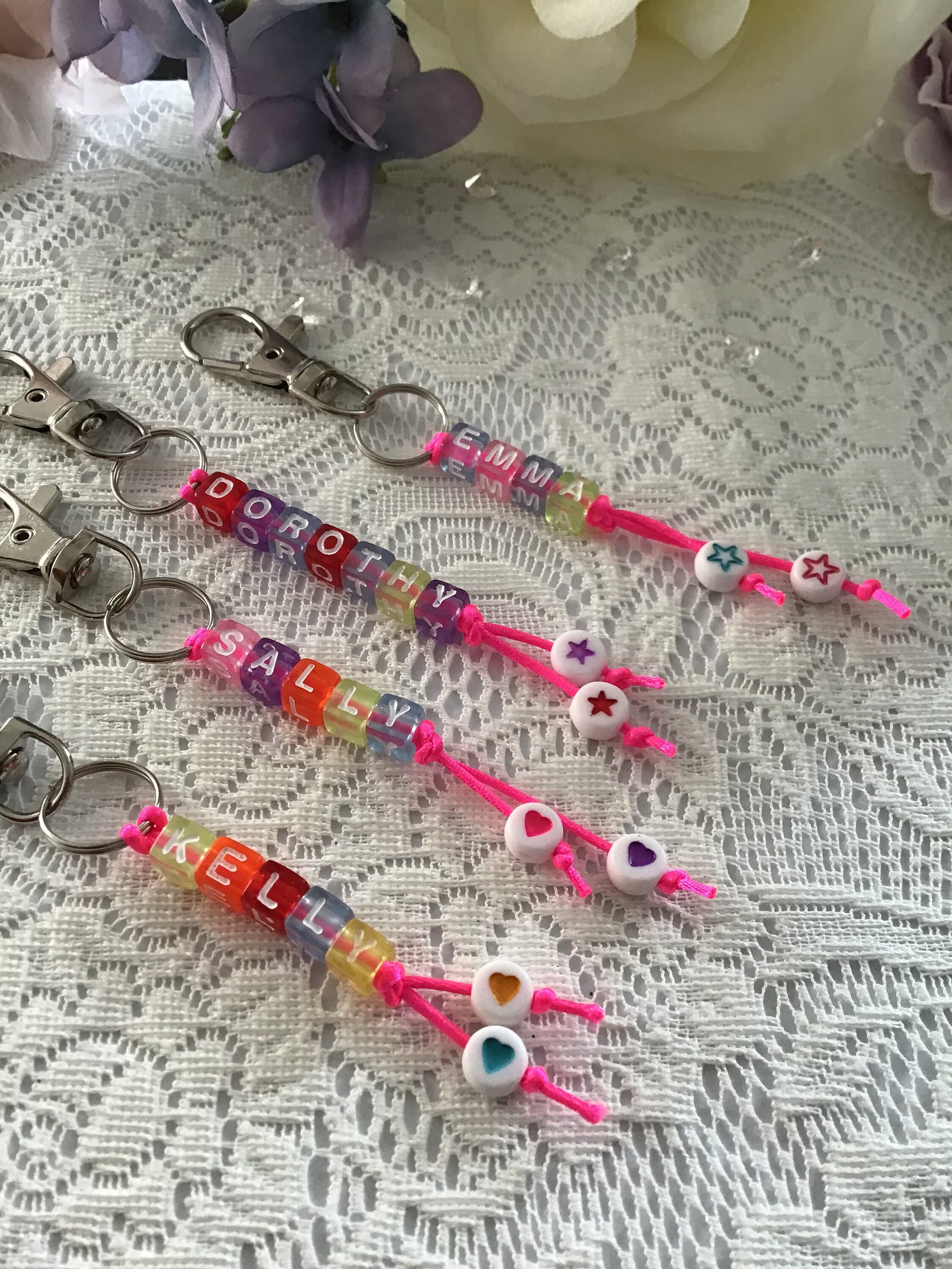 Personalised name bag charm key chain key ring handmade initials - image 3