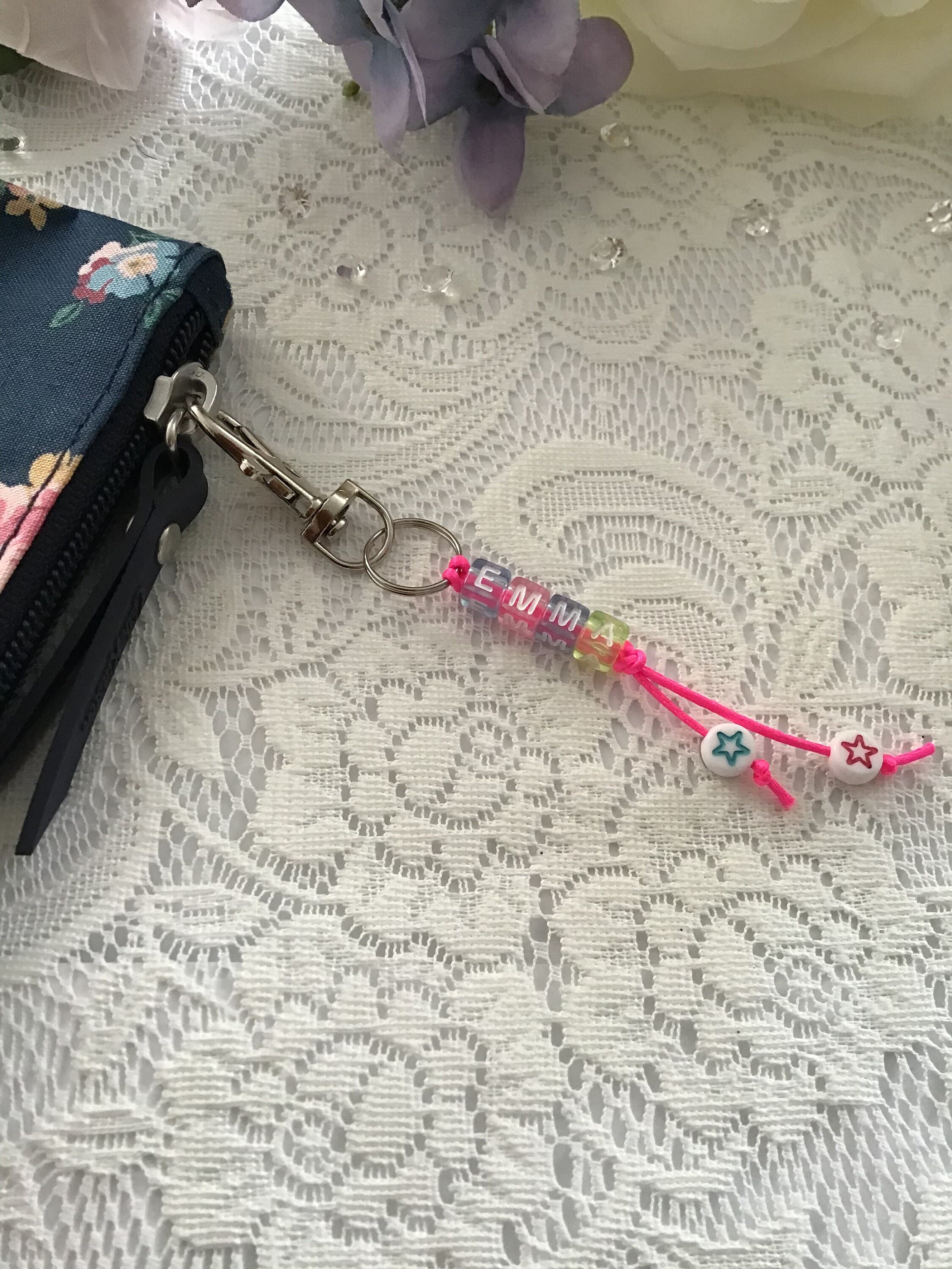 Personalised name bag charm key chain key ring handmade initials - image 4