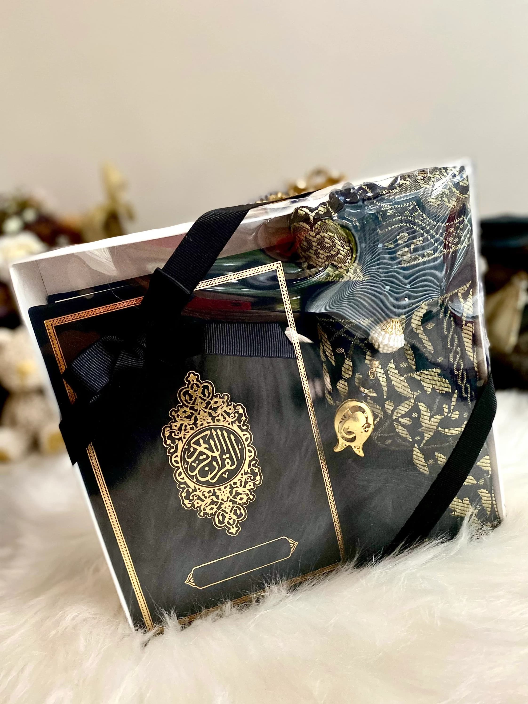White English Quran, Ramadan Kareem Gift, Muslim Gift, Islamic Gift, English Leather Pink Quran, Prayer Rug, Tasbih, Eid-ul Fitr Gift - image 3