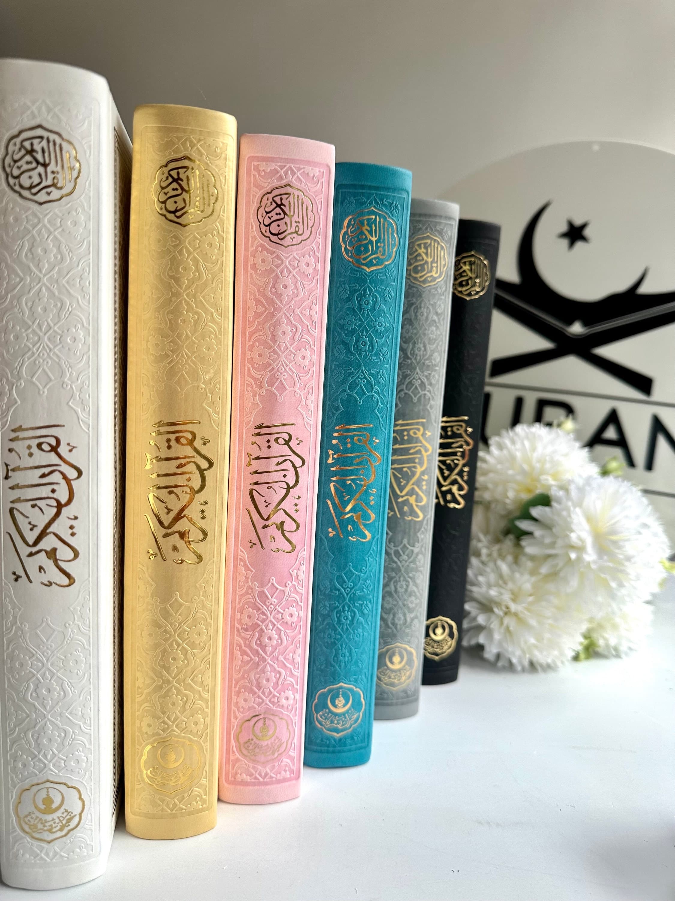 Large Soft Pink Arabic Quran, Special Quran Set, Muslim Woman Quran Gift, Eid Gift, Arabic Thermo Leather Quran, Prayer Rug, Crystal Tasbih - image 5