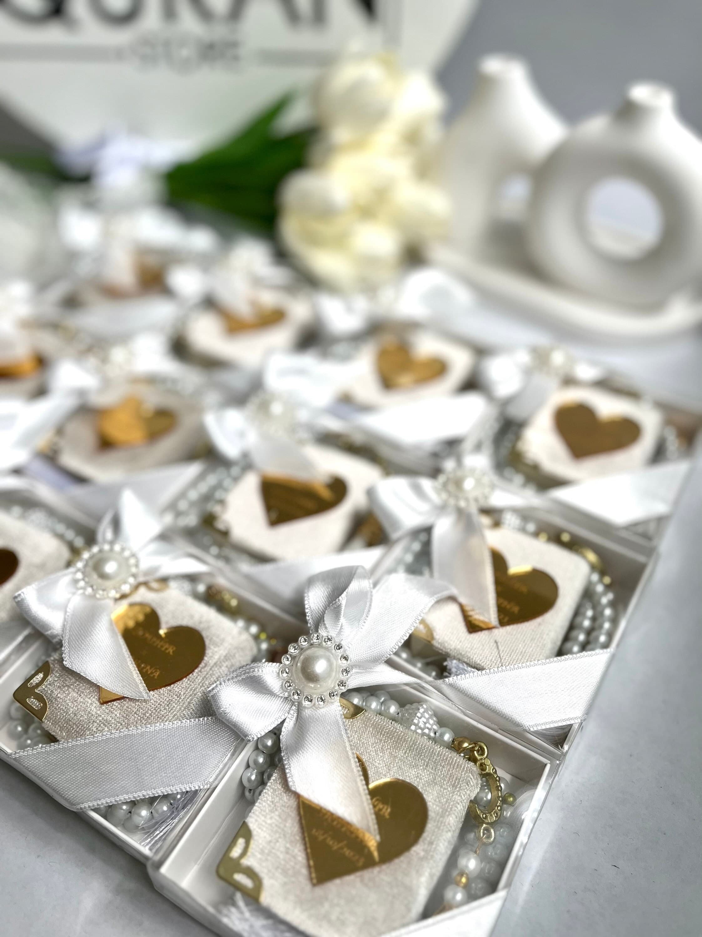 White Mini Quran Gift Set, Muslim Wedding Gift Set, Umrah Favors, Islamic Gift, Arabic Quran and Tasbih, Aqiqah Gift, Hajj Mubarak Gift