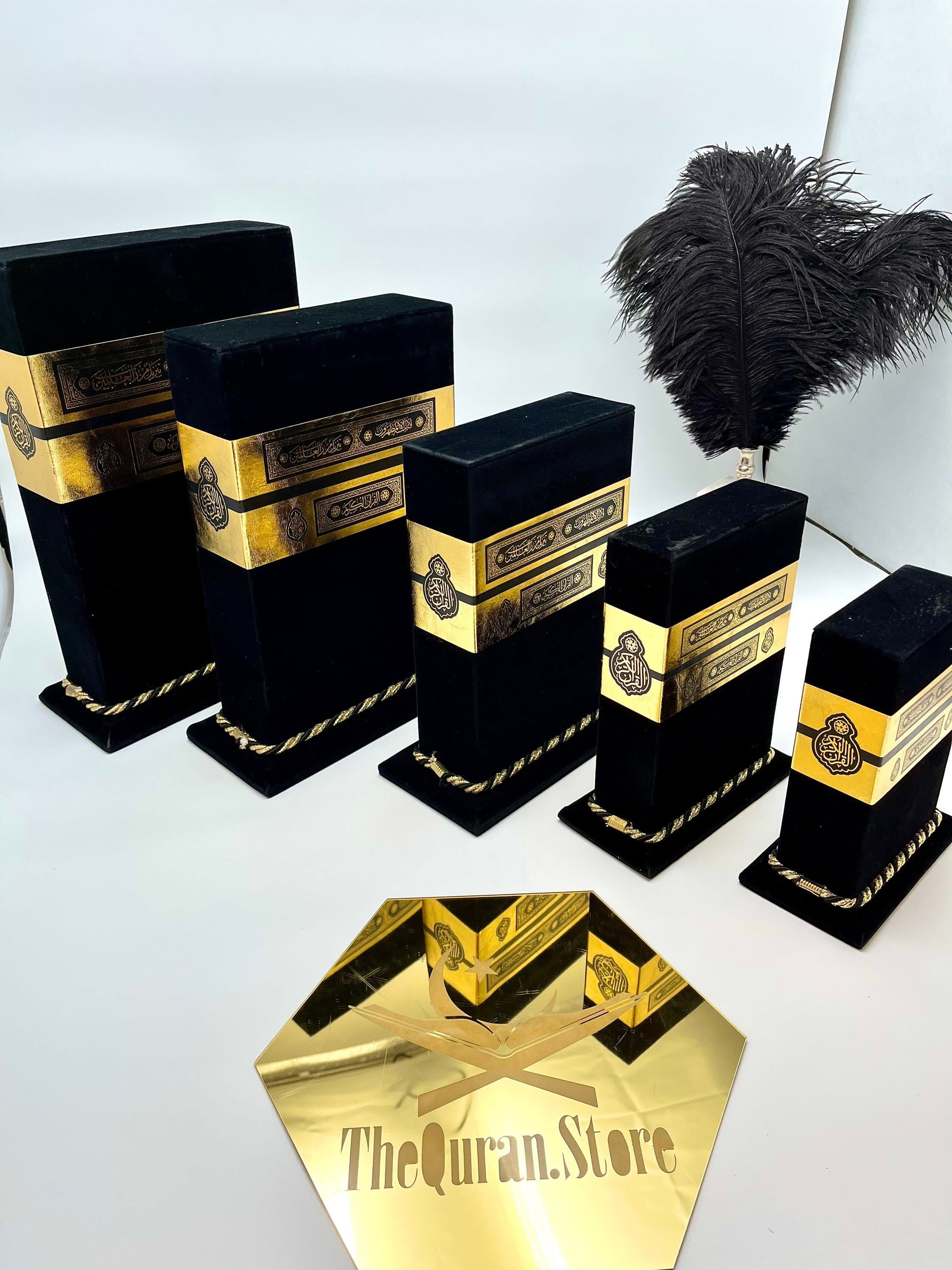 Kaaba Quran Velvet Embossed and Quran Box, Quran Gift, Muslim Men Quran, Ramadan Gift Set, Arabic Quran, Islamic Gift, Muslim Eid Gift