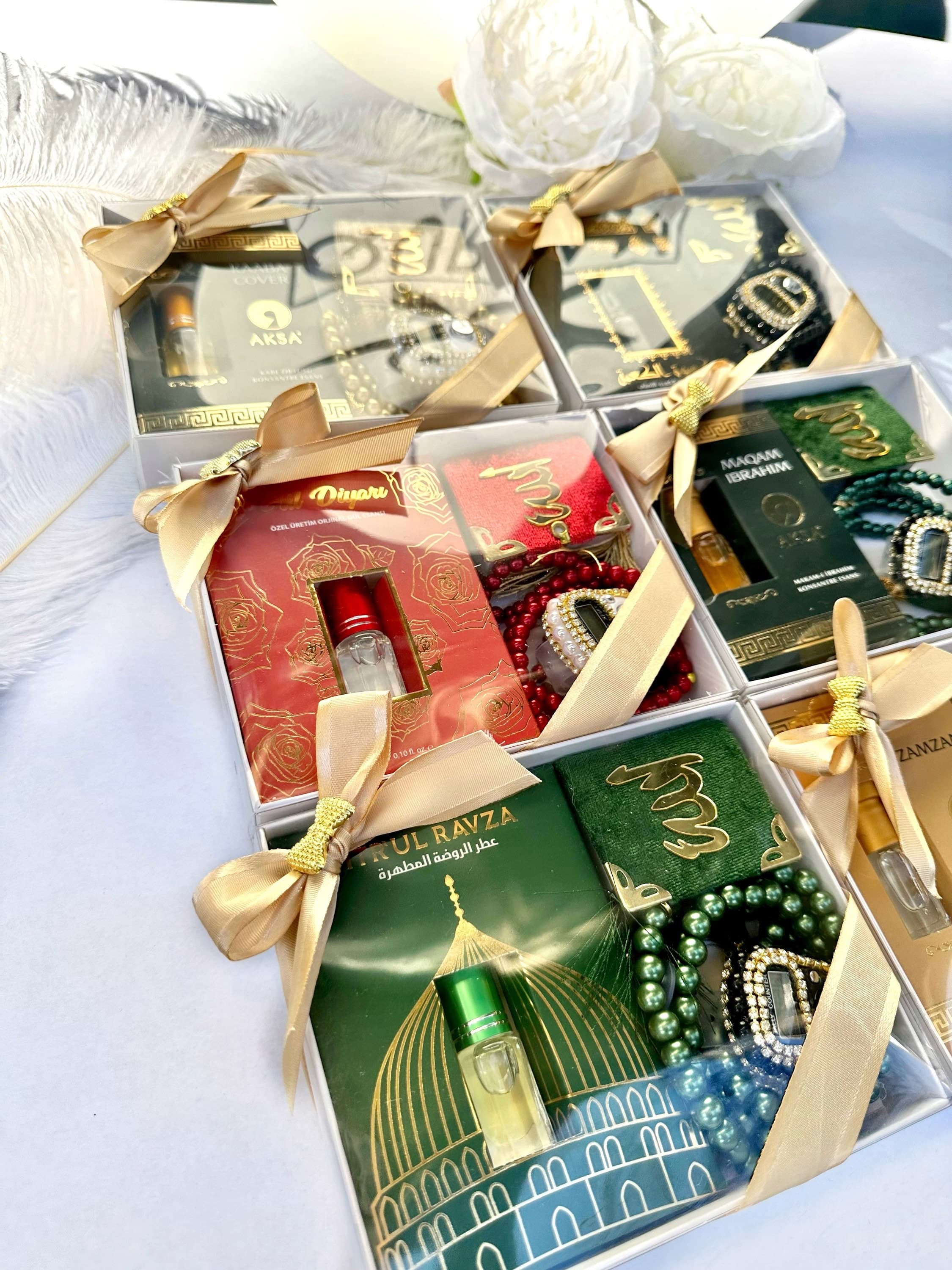 Islamic Oud Gift Set, Rose Scent, Prayer Beads, Mini Quran