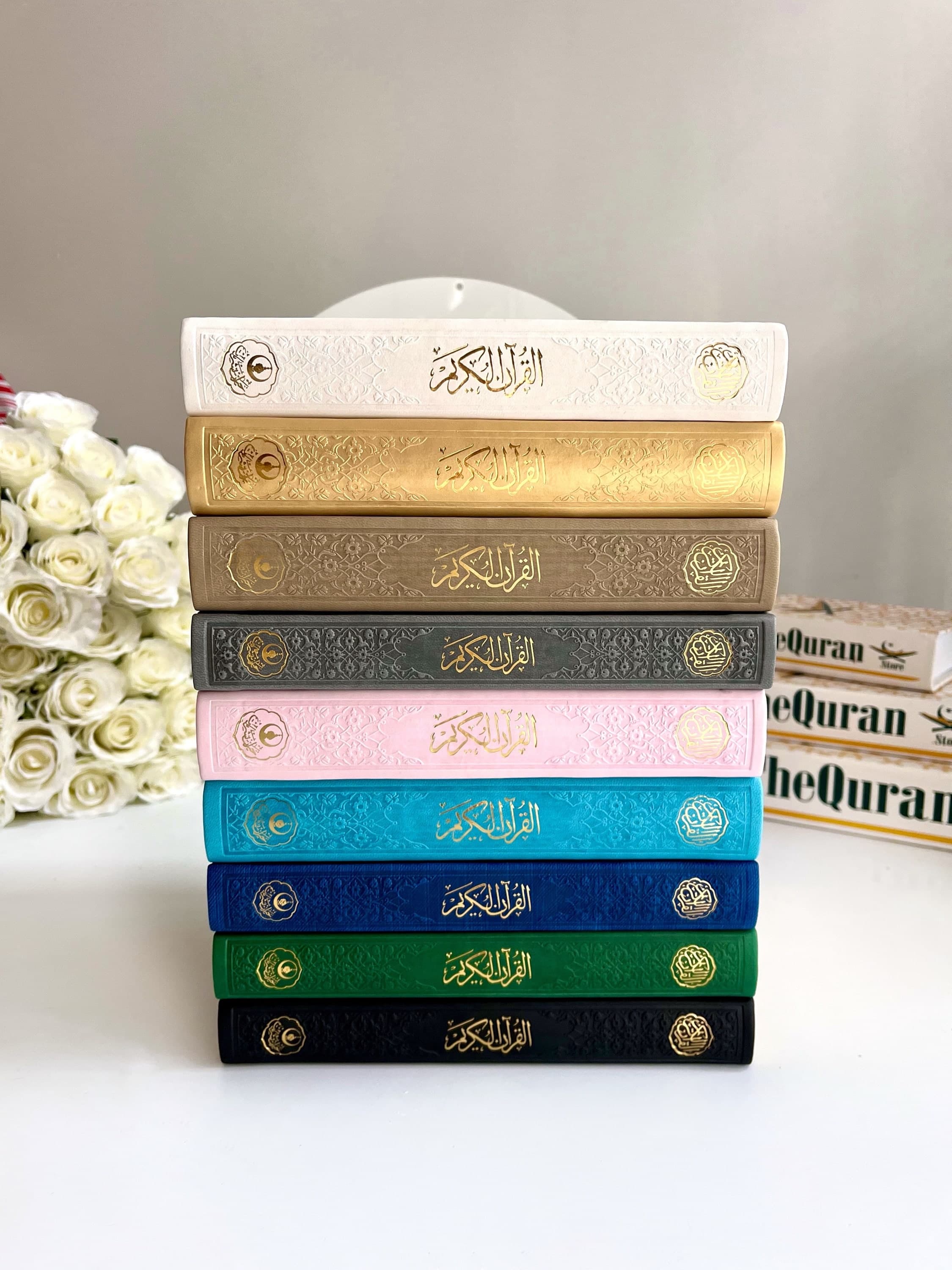 Royal Blue Leather Quran Gift Box Set, Ramadan Quran Gift, Navy Blue Leather Quran, Islamic Favors, Muslim Gift Set, Eid Gift