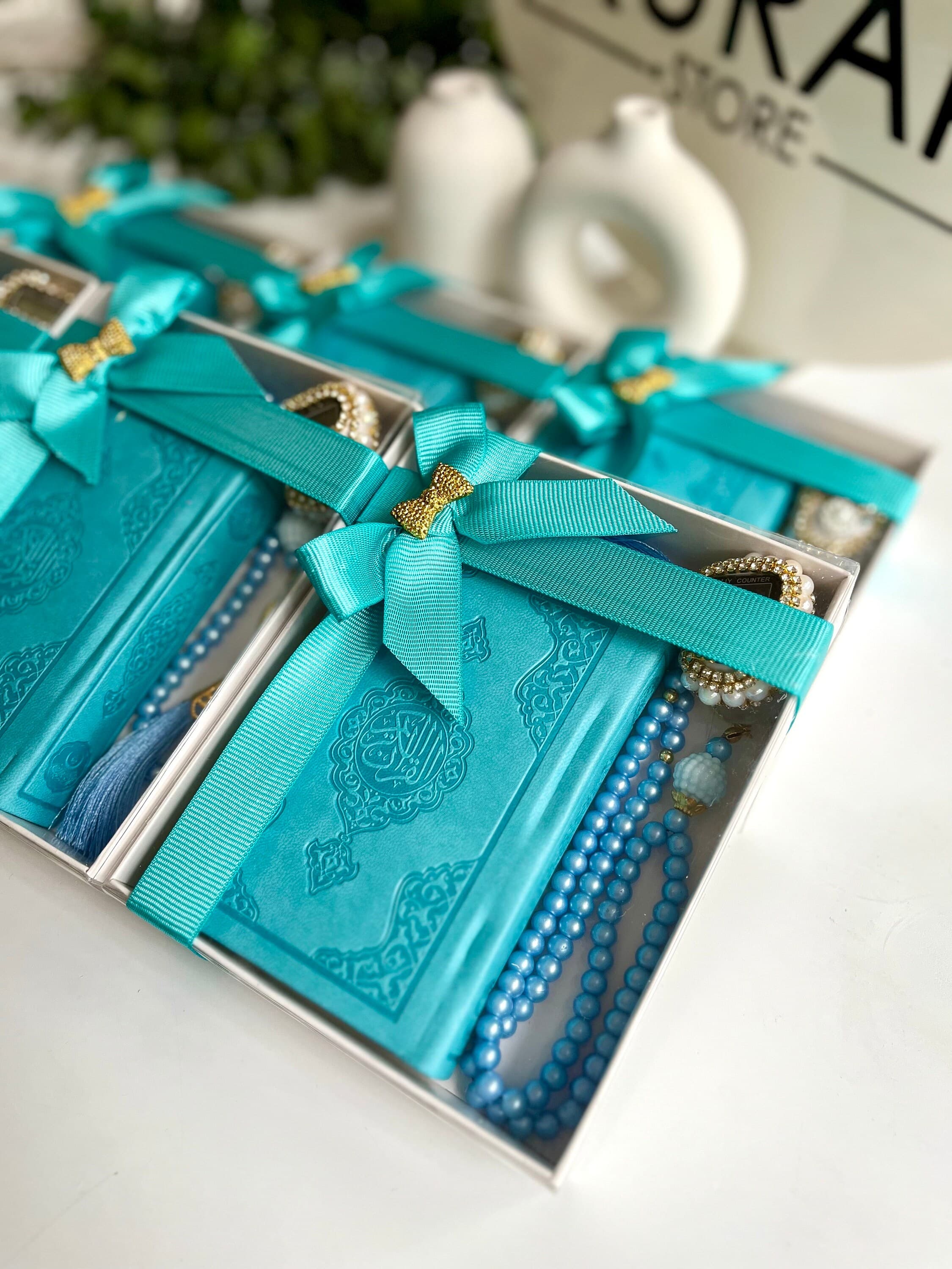 Turquoise Hajj Gift Set Quran Tasbih, Ramadan Gift, Digital Tasbih, Islamic Favors, Muslim Set, Finger Counter, Ramadan Kareem, Eid Gift