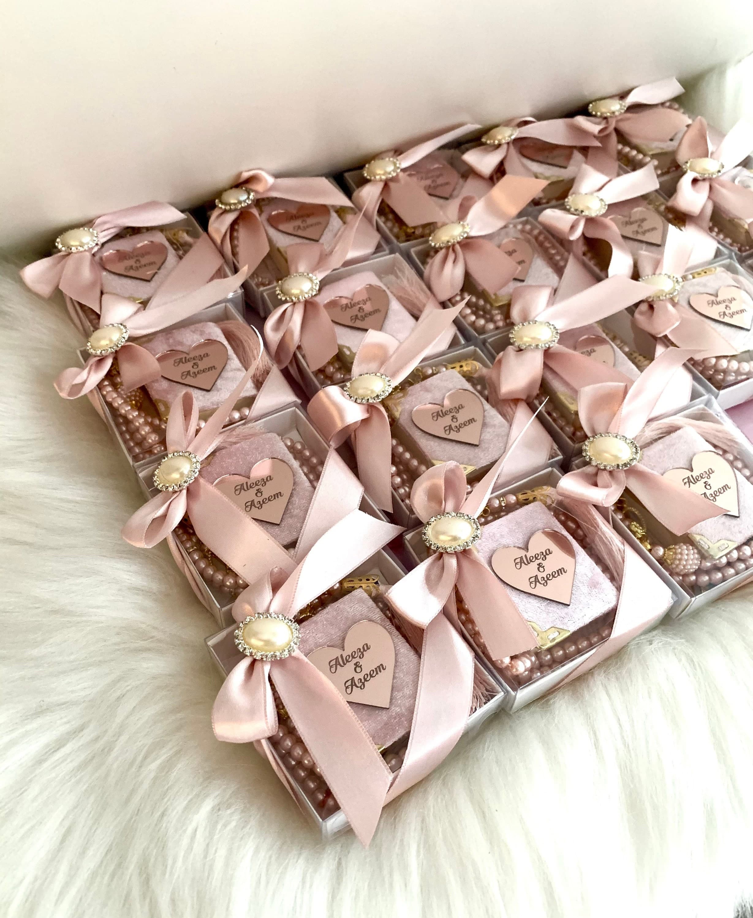Rose Gold Mini Quran Gift Set, Eid Mubarak, Eid Gift, Muslim Wedding Favors, Personalized Islamic Gift, Arabic Quran and Tasbih, Ameen Gift - image 3