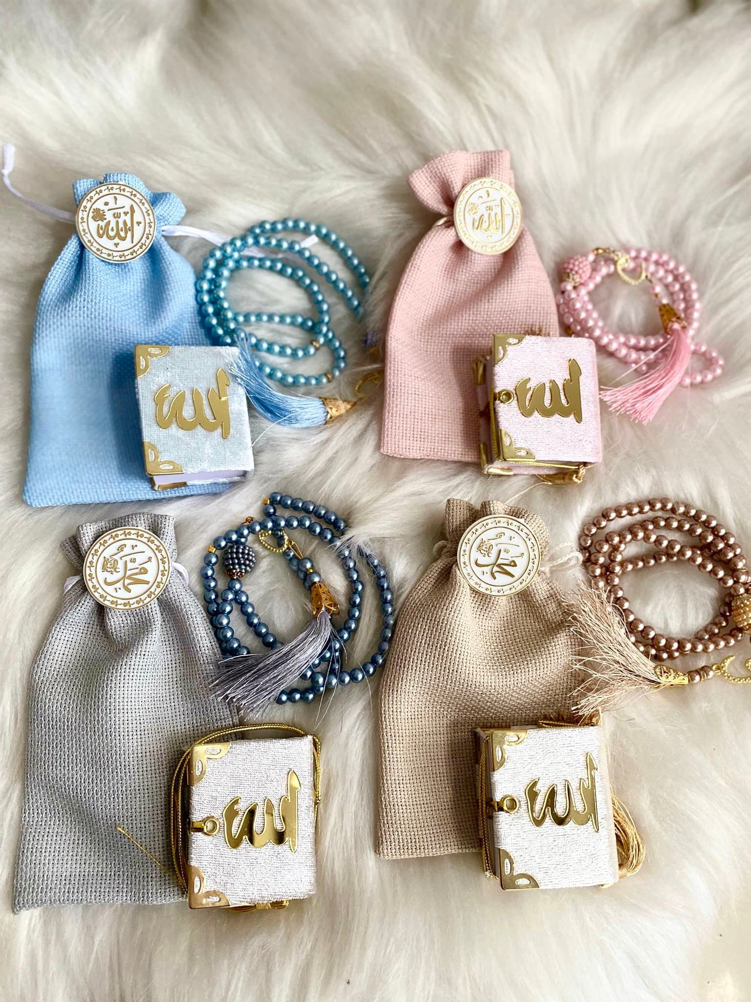 Mini Arabic Quran Gift Set, Tasbih, Eid Favor Bag