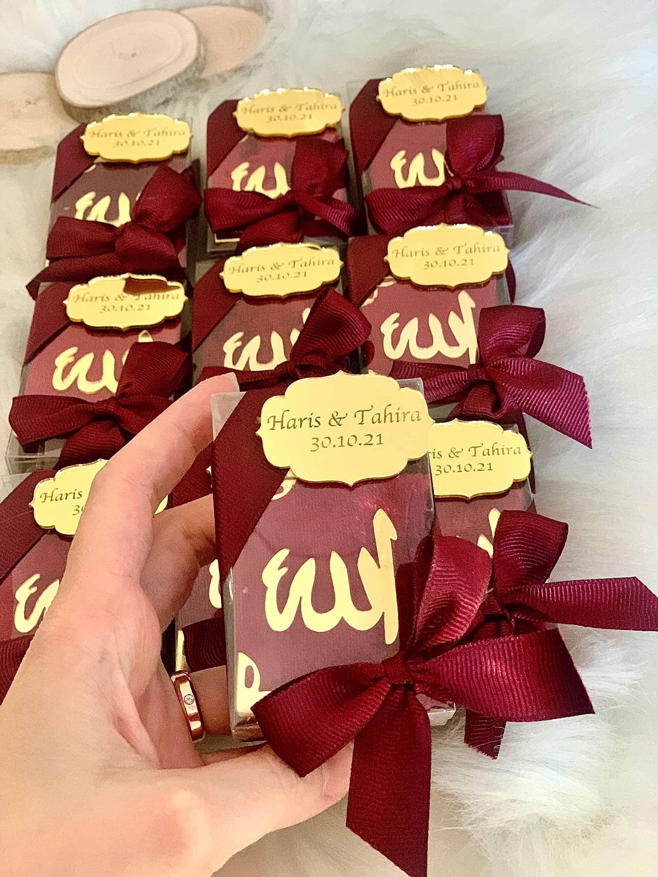 Burgundy Mini Quran Gift, Eid-ul Fitr Gift, Muslim Baby Boy Favors, Personalized Islamic Baby Gift, Ramadan Gift, Quran Tasbih, Ameen Gift - image 3