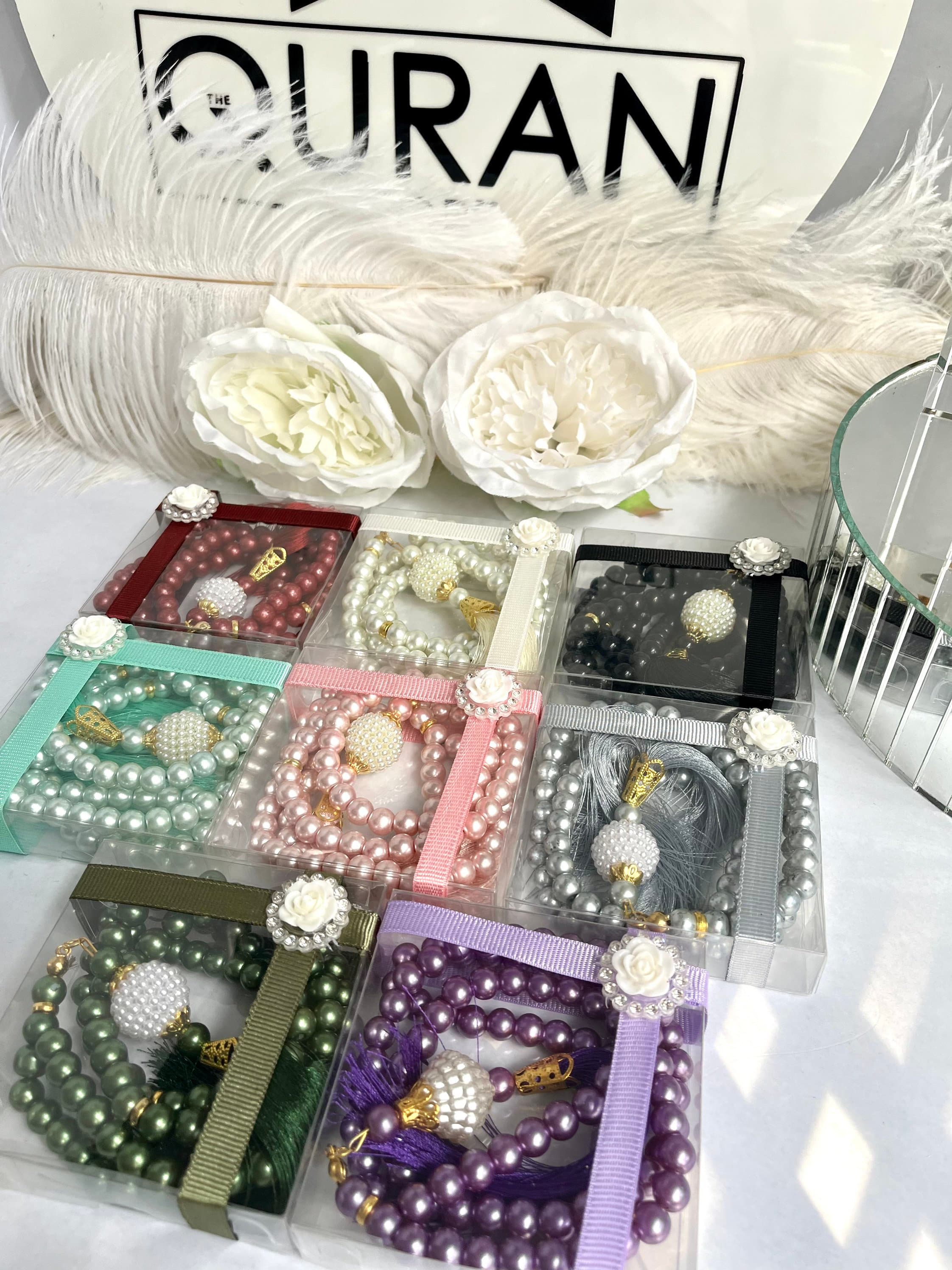 Purple Tasbih Gift, Handmade Pearl Misbaha Set, Ramadan Tasbih Favors, Ramadan Mubarak Gift, Eid-ul Fitr, Vav Tasbih, Masbaha, Aqiqah Favors - image 5