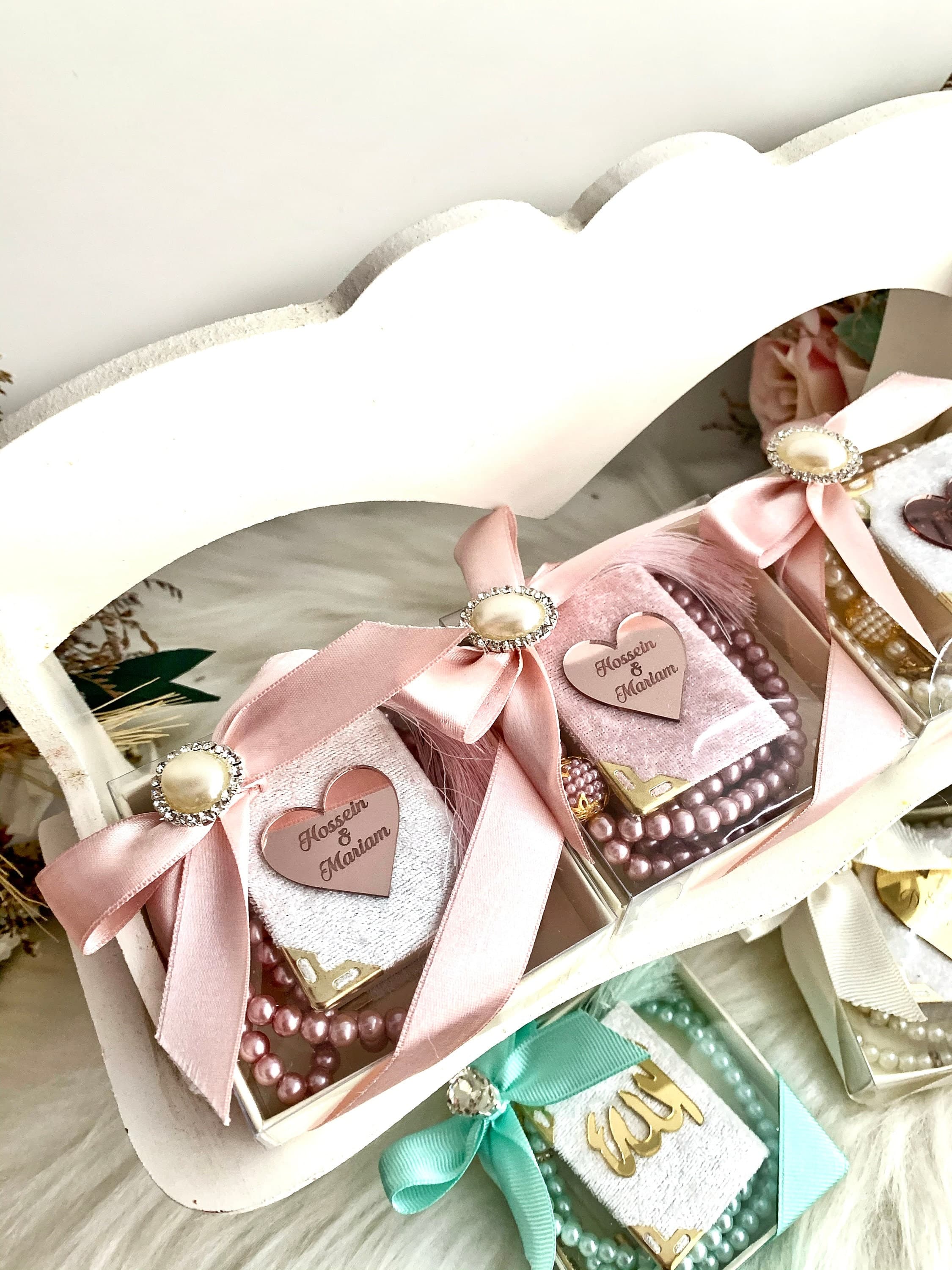 Rose Gold Mini Quran Gift Set, Eid Mubarak, Eid Gift, Muslim Wedding Favors, Personalized Islamic Gift, Arabic Quran and Tasbih, Ameen Gift - image 5