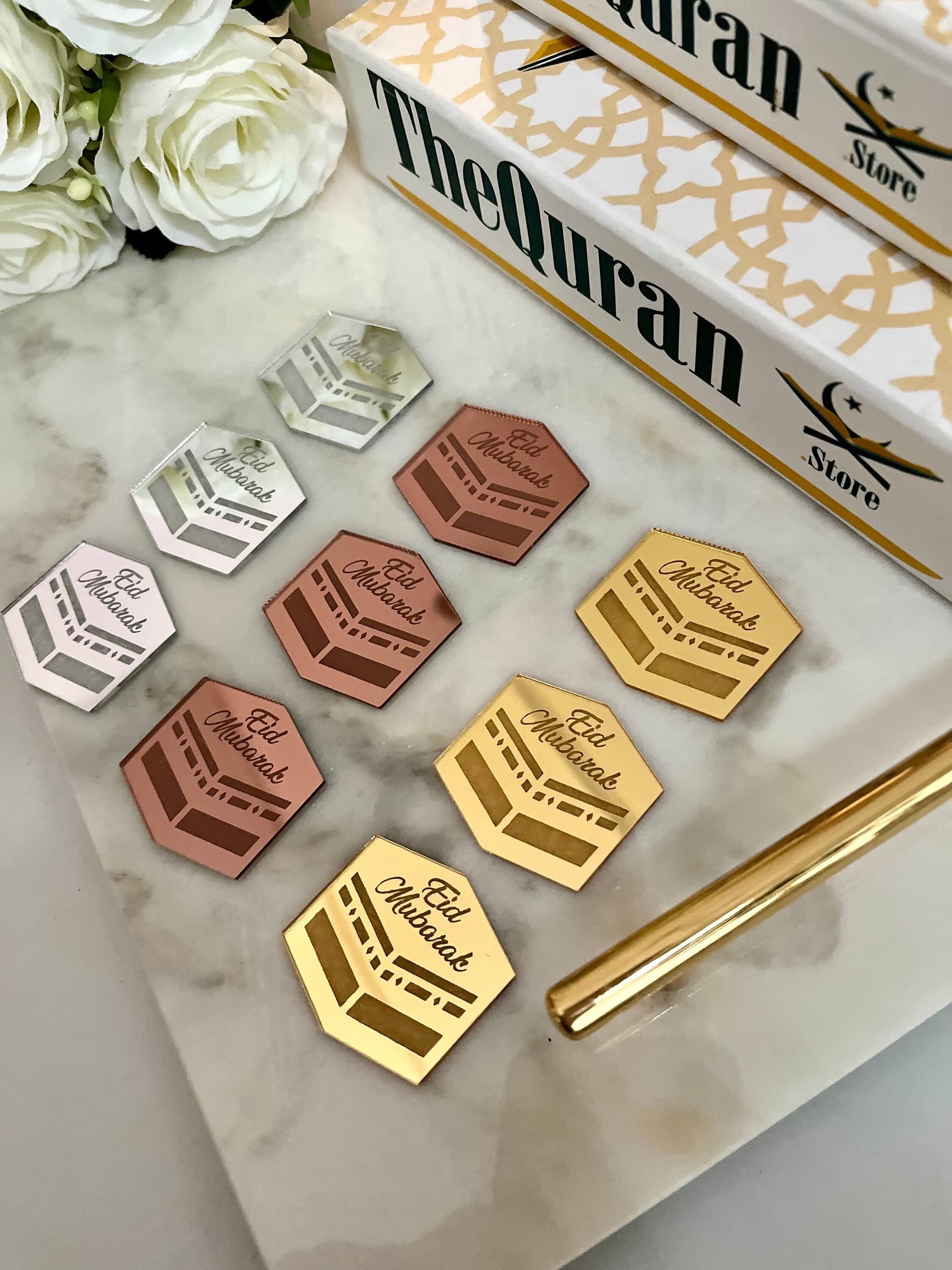 Eid Mubarak Tag Bundle, Ramadan Mubarak Mirror Tag Sticker, Kaaba Tag Label, Ramadan Gift Decor, Ramadan Decoration Tag, Acrylic Kaaba Tag