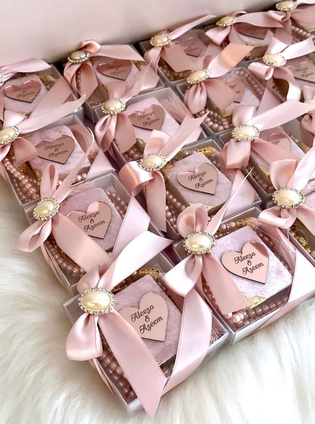 Rose Gold Mini Quran Gift Set, Eid Mubarak, Eid Gift, Muslim Wedding Favors, Personalized Islamic Gift, Arabic Quran and Tasbih, Ameen Gift