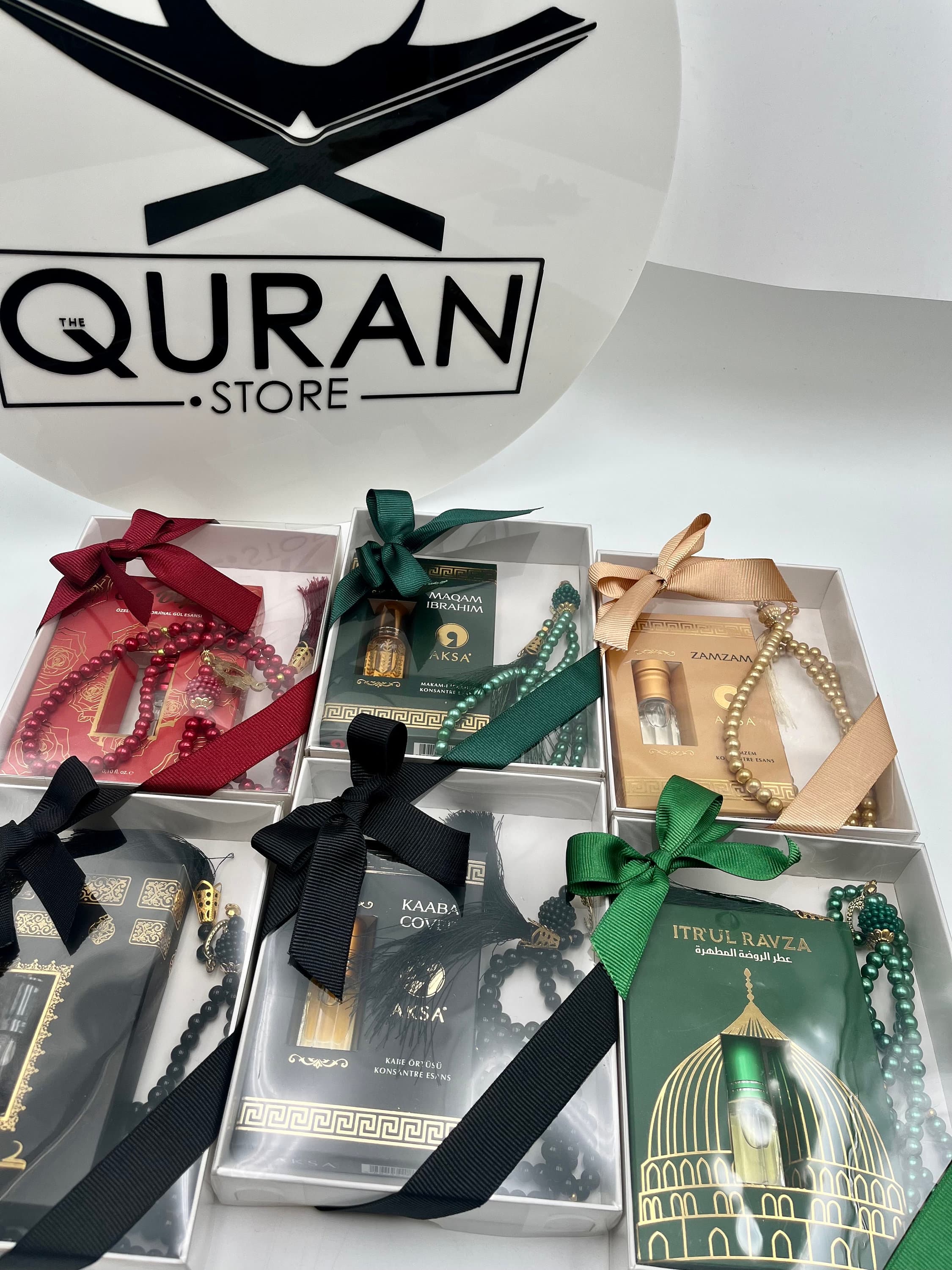Islamic Perfume and Tasbih Gift Set, Ramadan Favors, Ramadan Mubarak Set, Kaaba's Kiswah Oil, Ataar Holy Kaaba Cover Perfume, Rose Oud