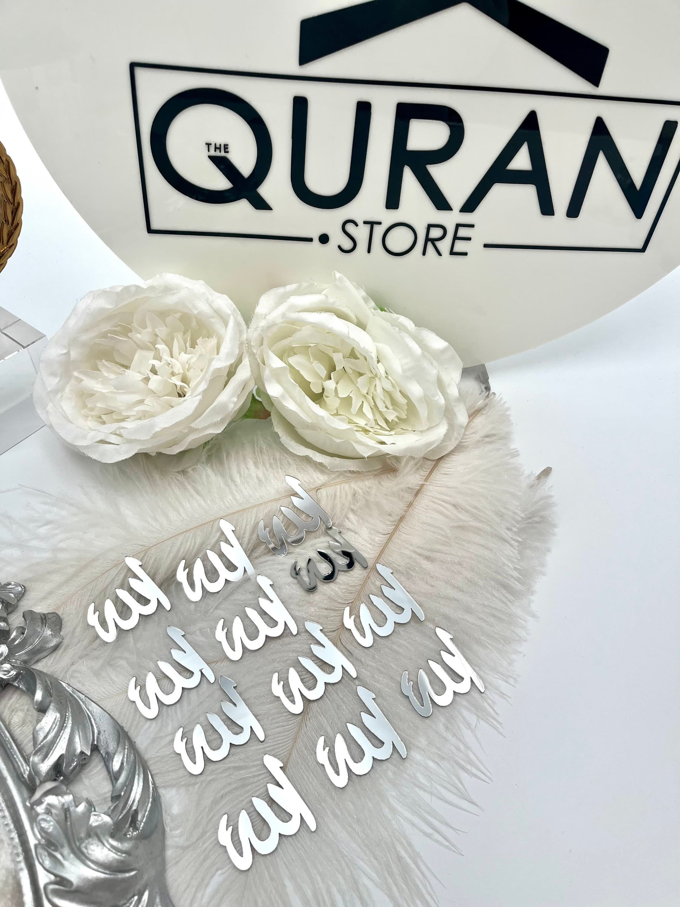 Allah Sign Tag Bundle, Allah Acrylic Mirror Tag Sticker, Allah Label , Silver Allah Tag, Ramadan Gift Decor, Muslim Wedding Decoration