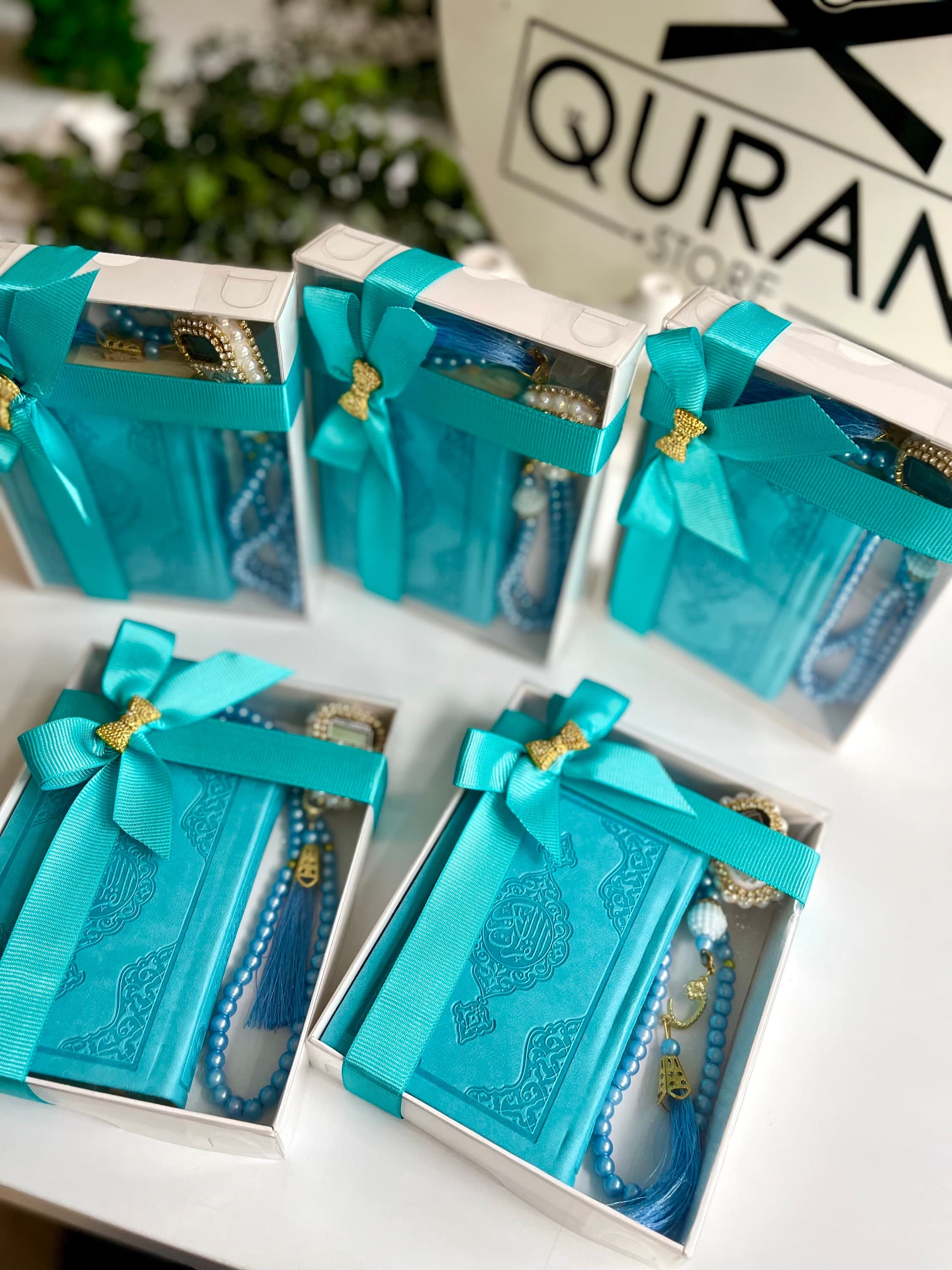 Turquoise Hajj Gift Set Quran Tasbih, Ramadan Gift, Digital Tasbih, Islamic Favors, Muslim Set, Finger Counter, Ramadan Kareem, Eid Gift - image 5