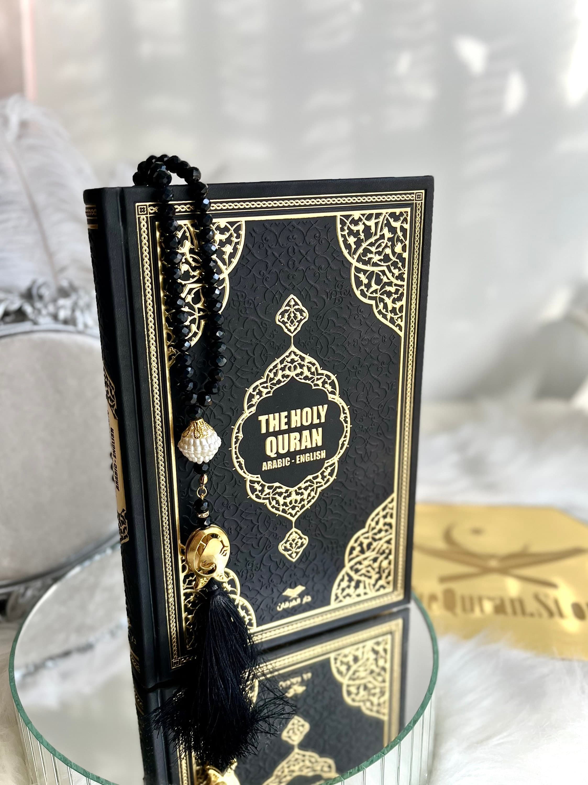 Black English Quran, Ramadan Kareem Gift, Eid Mubarak Gift, Islamic Gift, Men Muslim Gift, Prayer Matte, Sejadah, Tasbih, Translate Quran - image 4