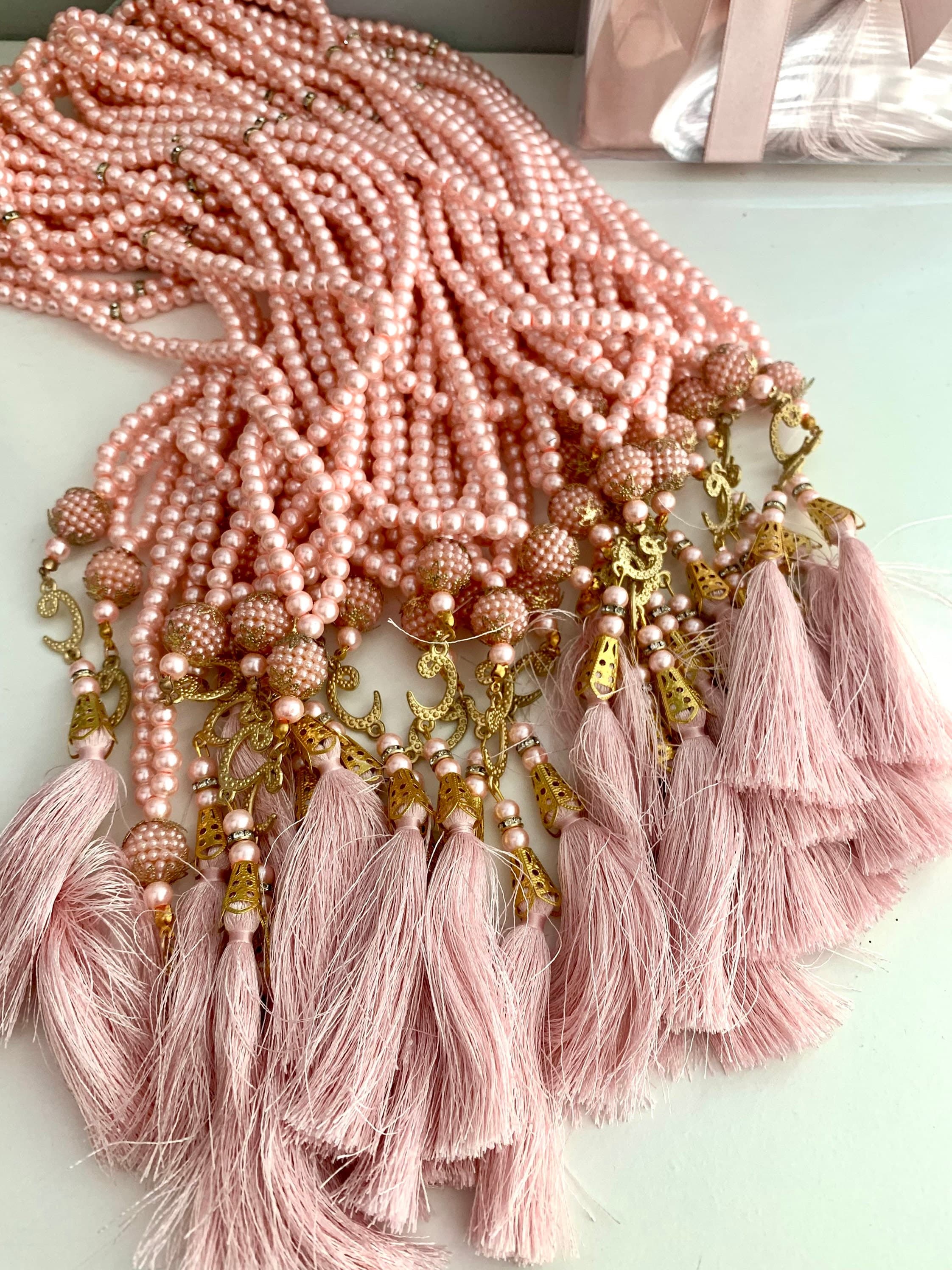 Pearl Tasbih Prayer Beads, Islamic Wedding Gift, Colorful Tasbih - image 5