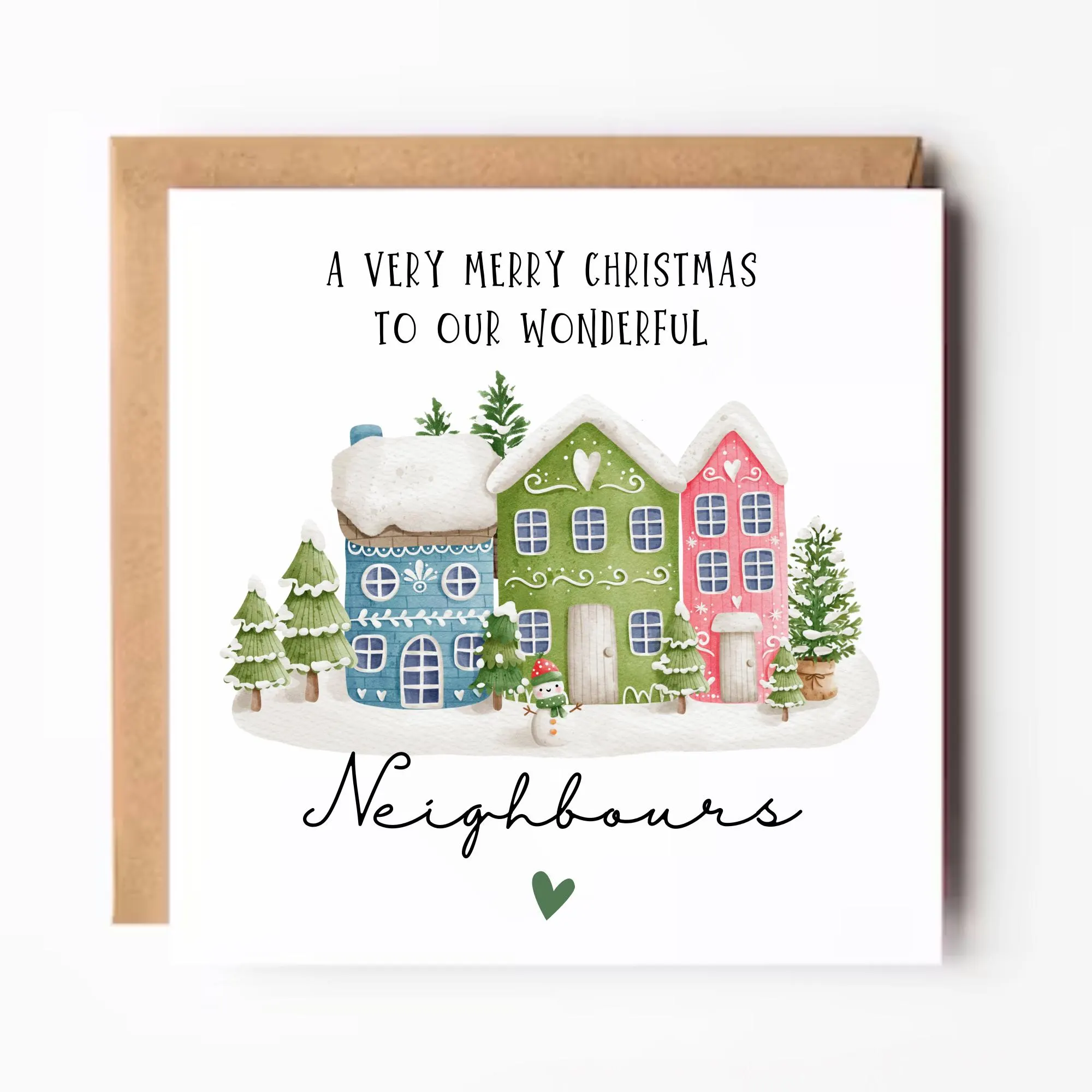 A Very Merry Christmas To Wonderful Neighbours, To Special Neighbours Christmas Card, Christmas Card For Next Door, Neighbour Christmas card