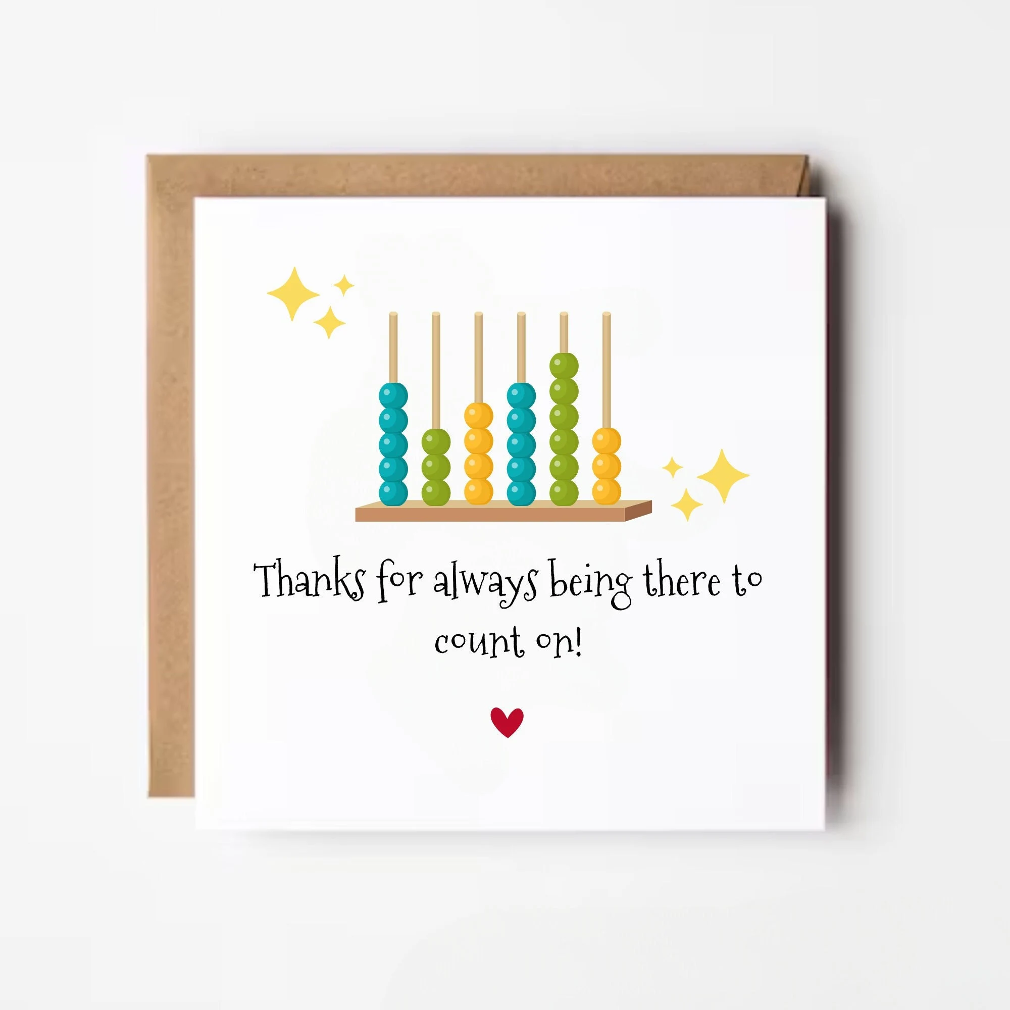 Maths Teacher Thank You Card: Abacus Design, Appreciation Gift
