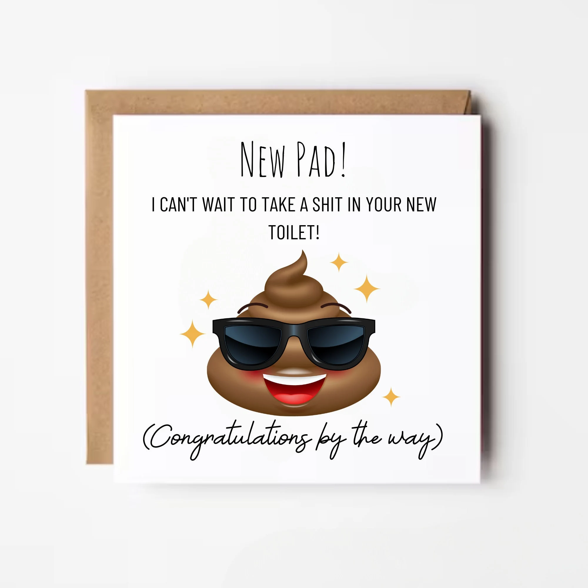 Funny New Home Card, Personalised New Home Card, New Pad, Can't Wait To Shit In Your Toilet, Happy New Home Card, Housewarming Gift, New Pad