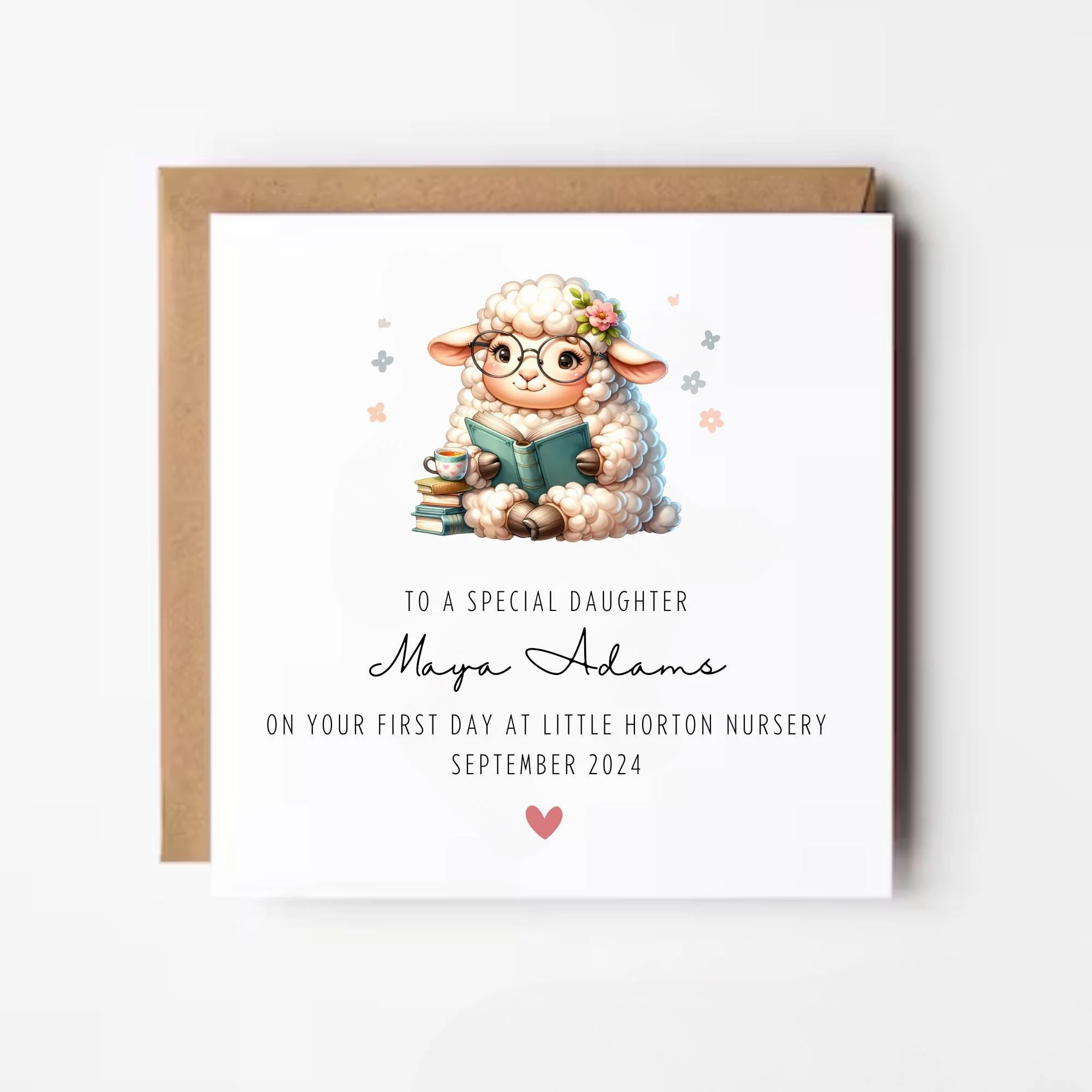 Personalized First Day of School Card: Daughter or Granddaughter