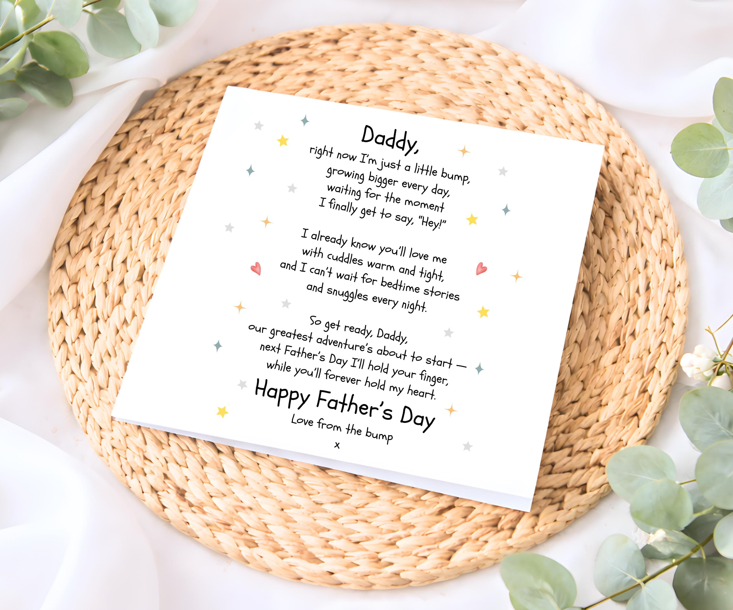 Fathers Day Card from the Bump, Daddy Fathers Day Card, Personalised Card for Dad, Cute Fathers Day Card, Card from Bump