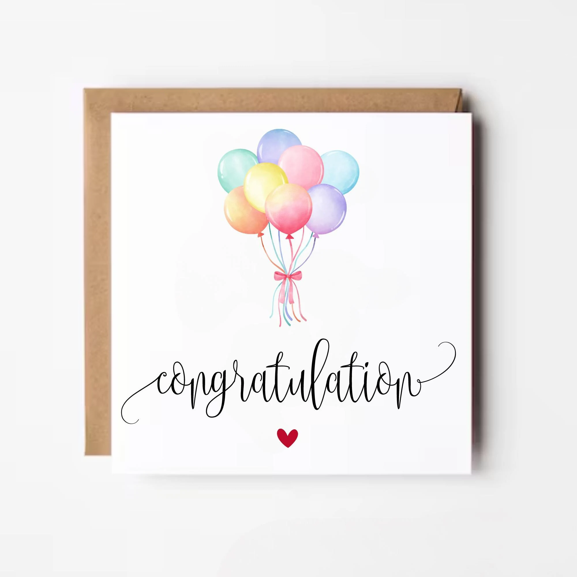 Watercolor Balloon Congratulations Card: New Job, Baby, Graduation