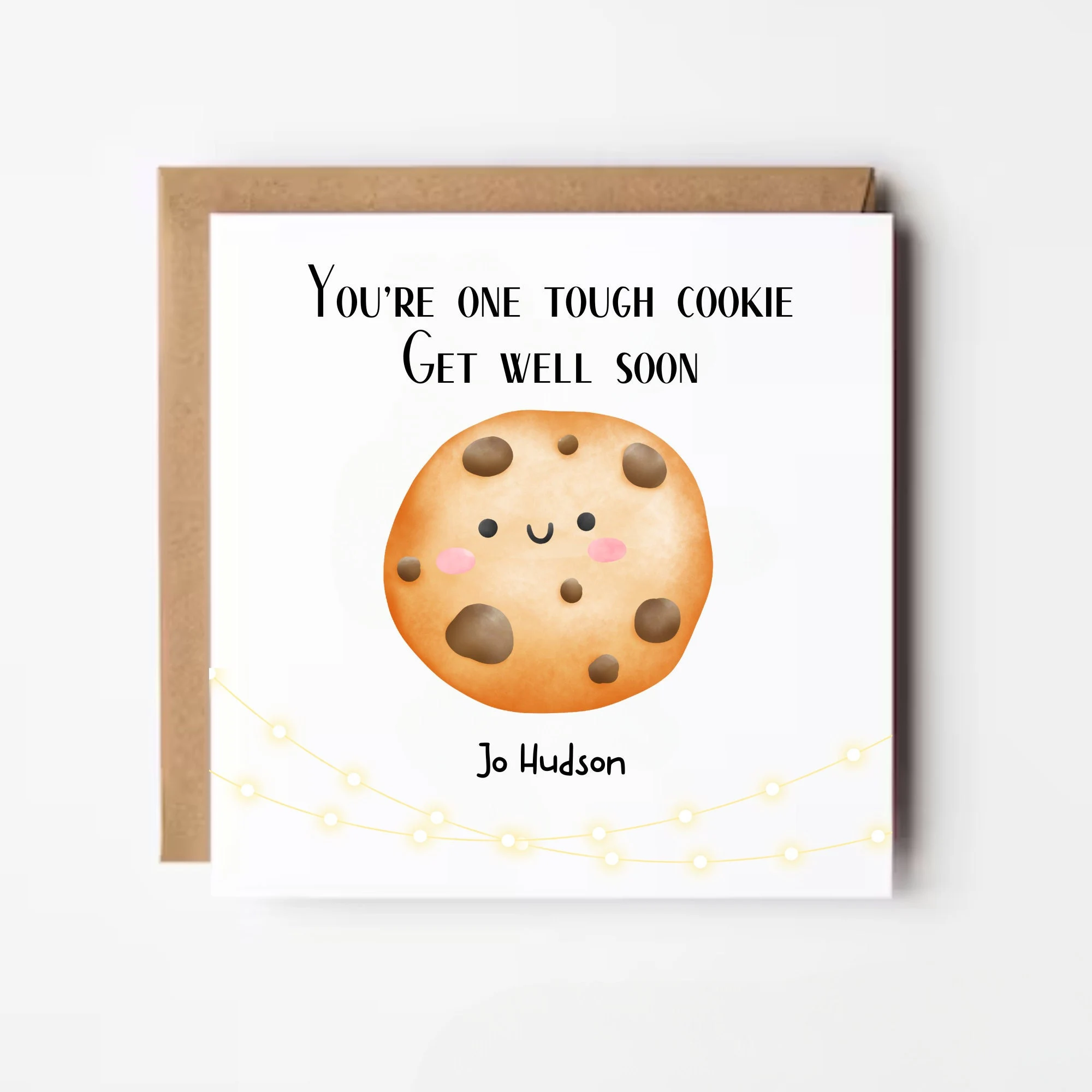 Personalised Get Well Soon Card, You're One Tough Cookie, Speedy Recovery, Thinking Of You, Surgery Support Card For Friend, Operation Card