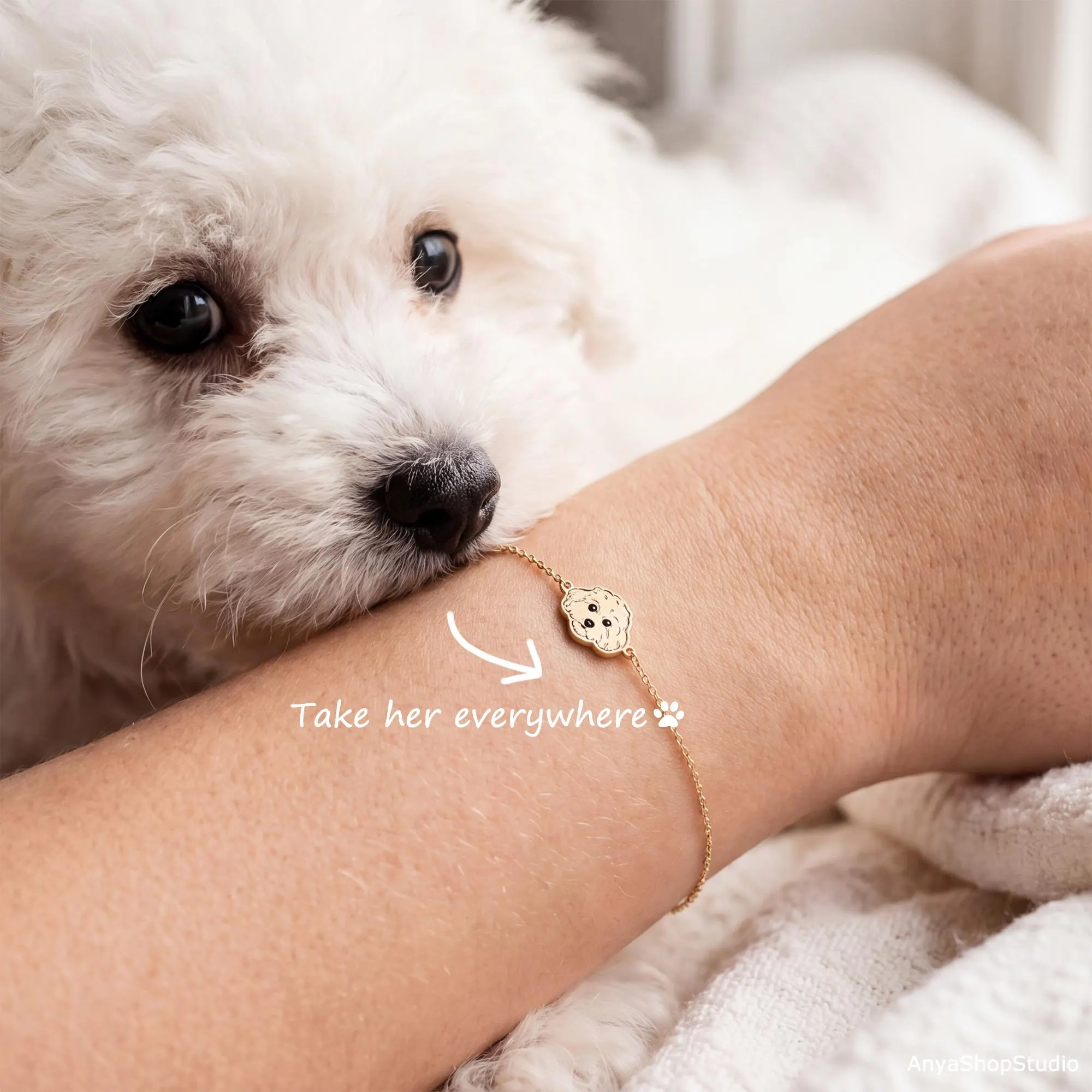 Custom Pet Portrait Bracelet, Pet Memorial Bracelet, Personalised Pet Picture Jewellery, Pet Lost, Dog & Cat Jewelry, Special Birthday Gift