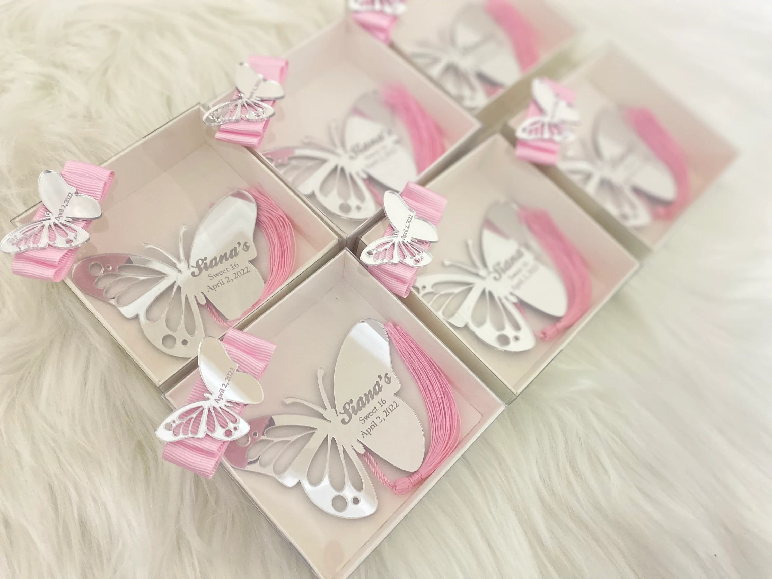 Butterfly Mirror Magnet Favors, Personalized Sweet 16, Quinceañera - image 2