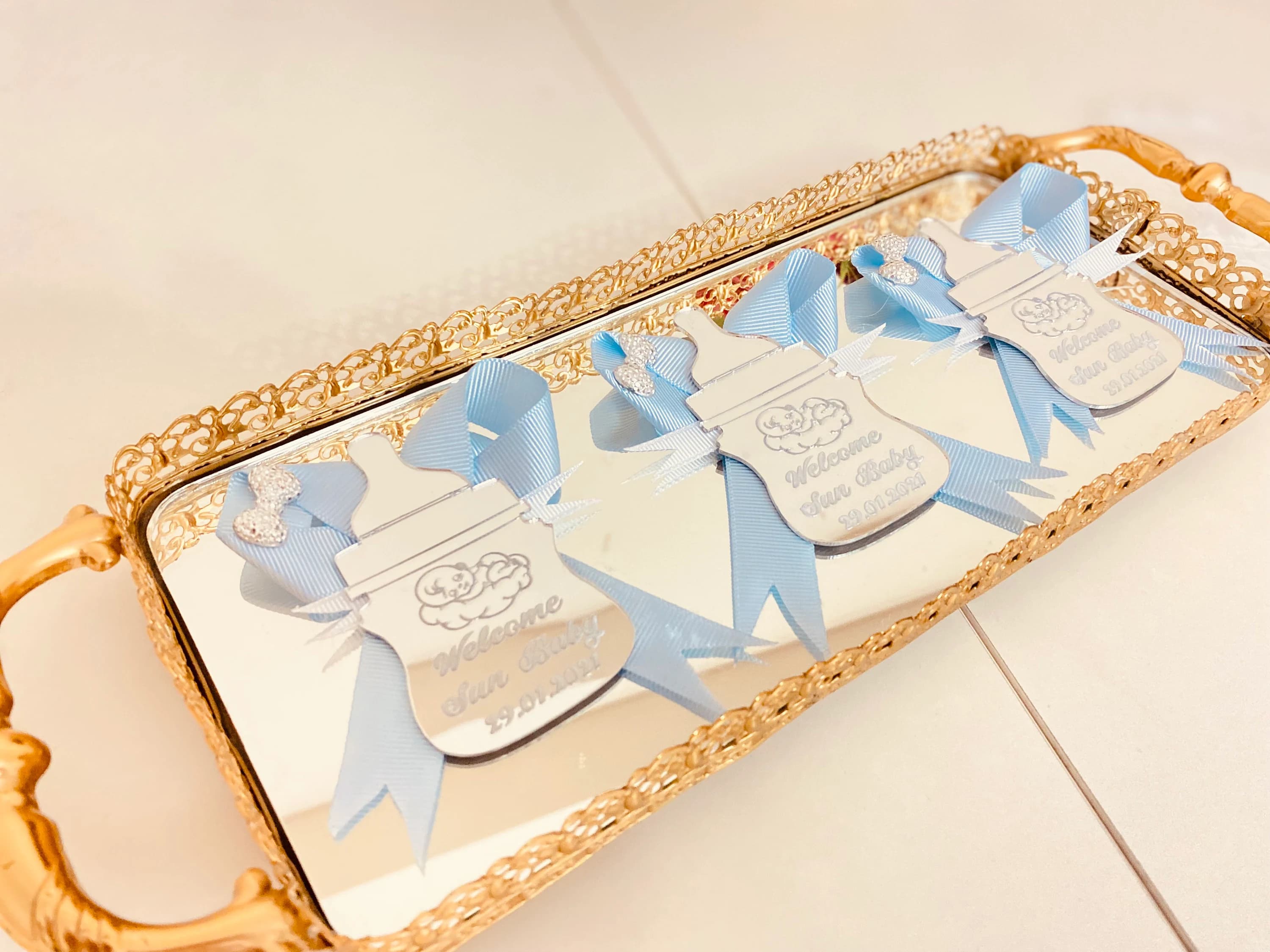 Personalized Baby Bottle Magnet Favors, Laser Engraved Acrylic, Babyshower Gifts - image 2
