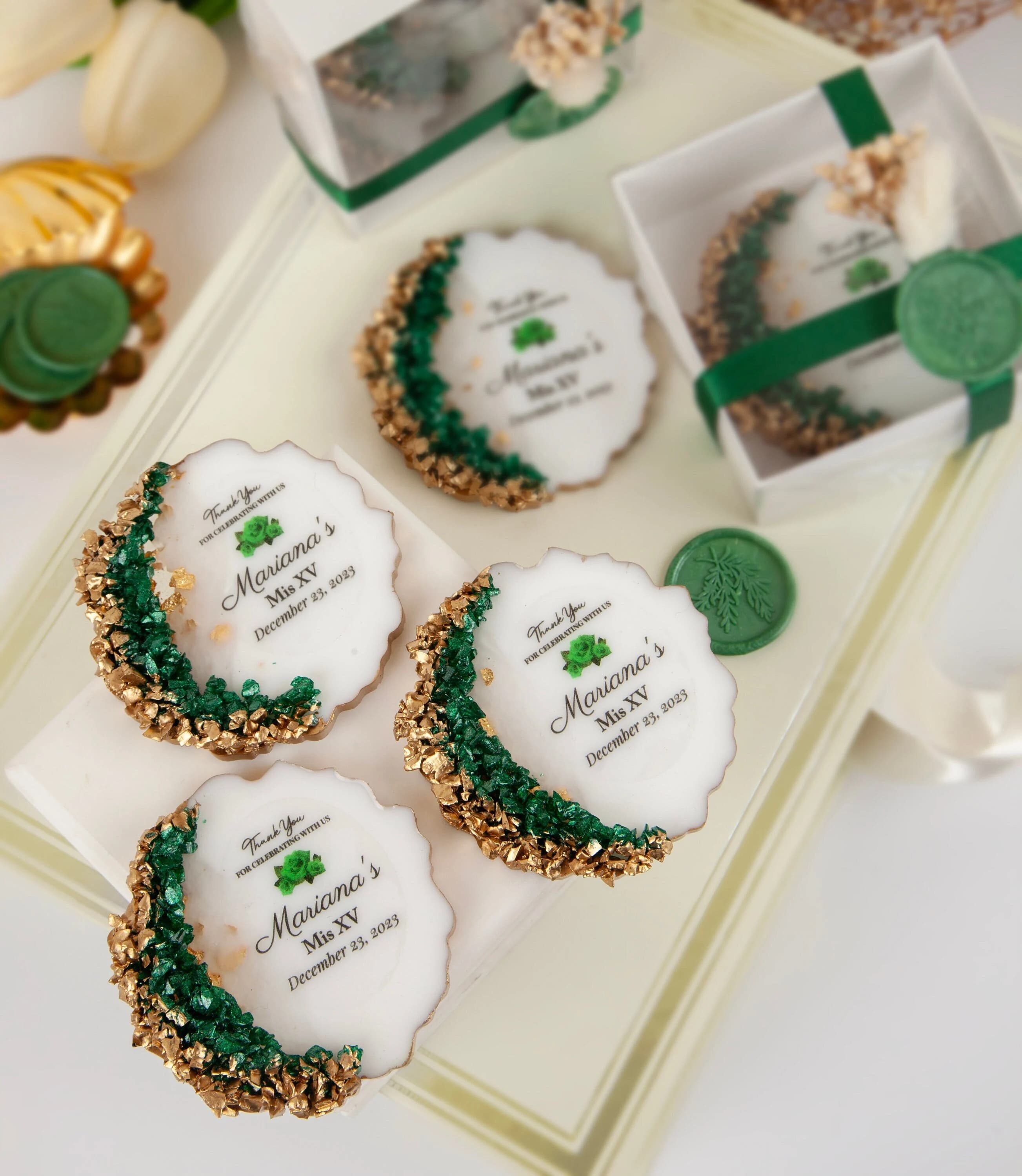 Emerald Green Quinceanera Butterfly Magnet, Sweet 16 Favor - image 4