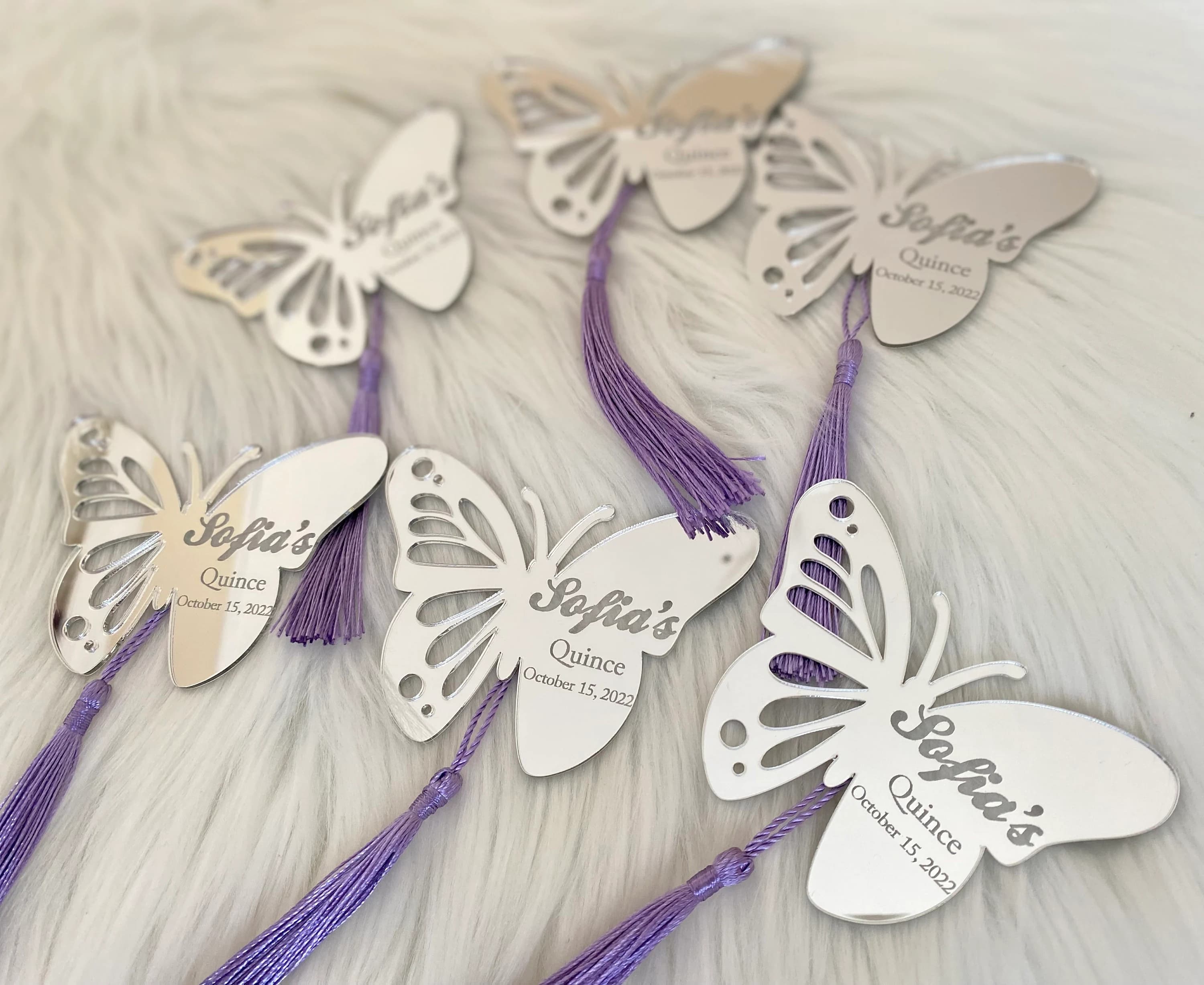 Butterfly Mirror Magnet Favors, Personalized Sweet 16, Quinceañera - image 3