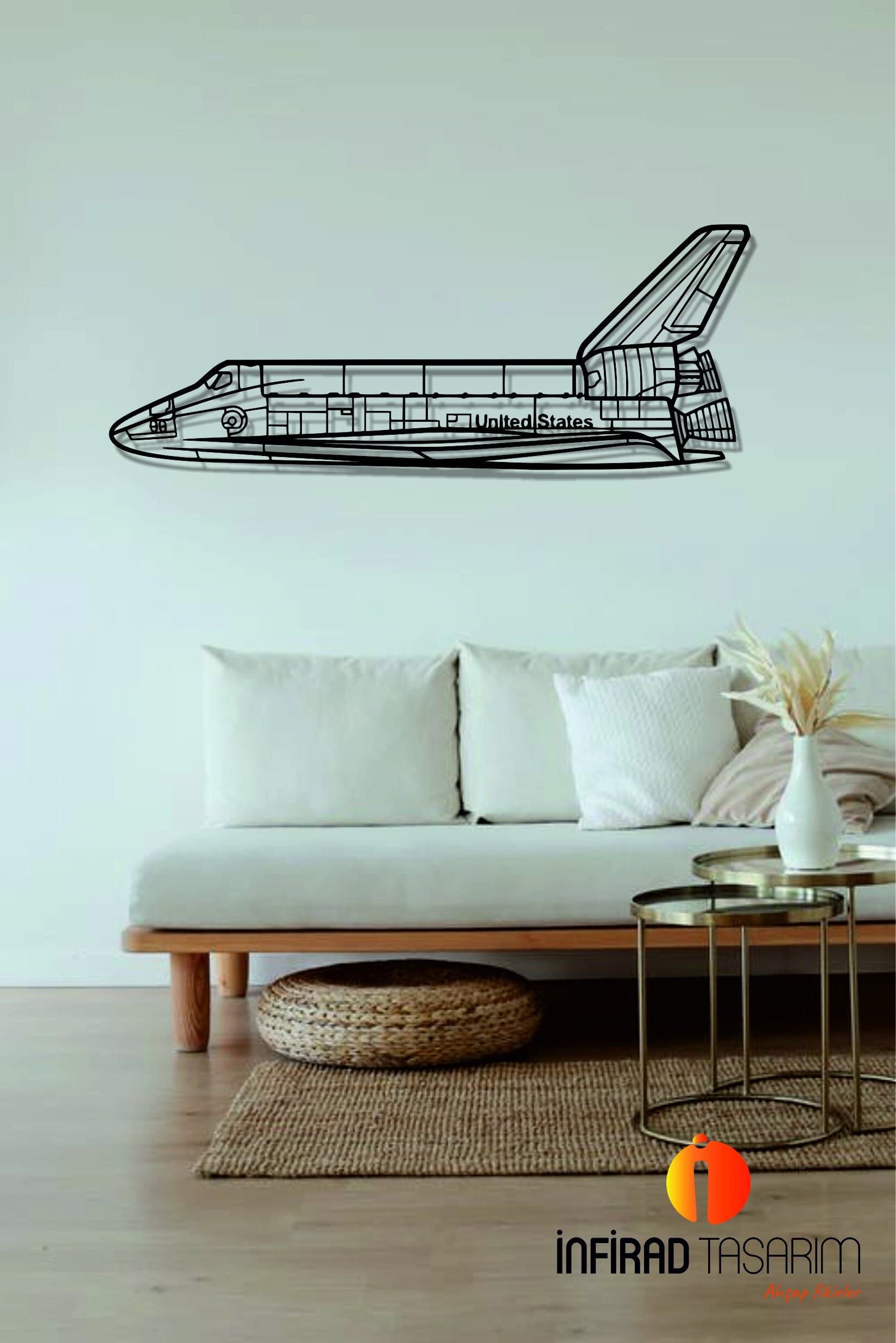 Space Shuttle Airplanes  Metal Wall Art  | Airplanes Wall Art | Airplanes Home Decor l Gift Metal Decor l Minimalist Decor